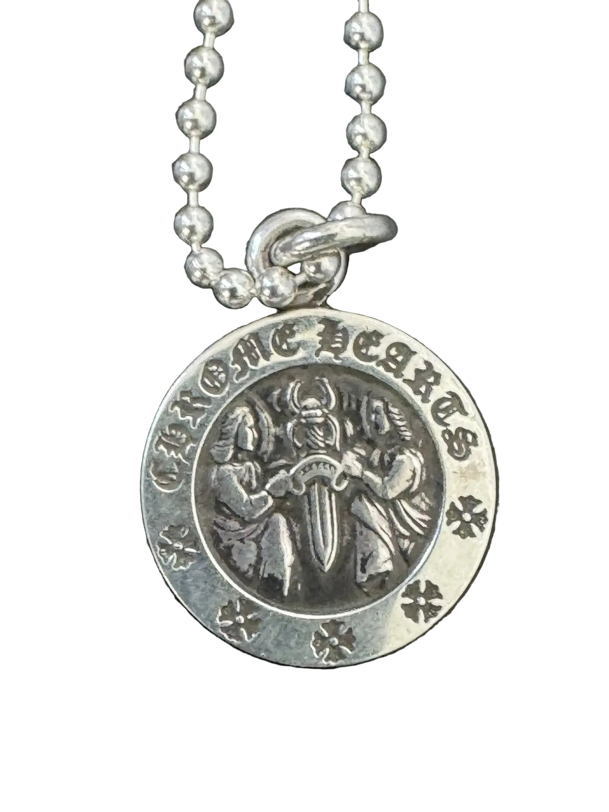 Angel Medallion and Ball Chain Necklace