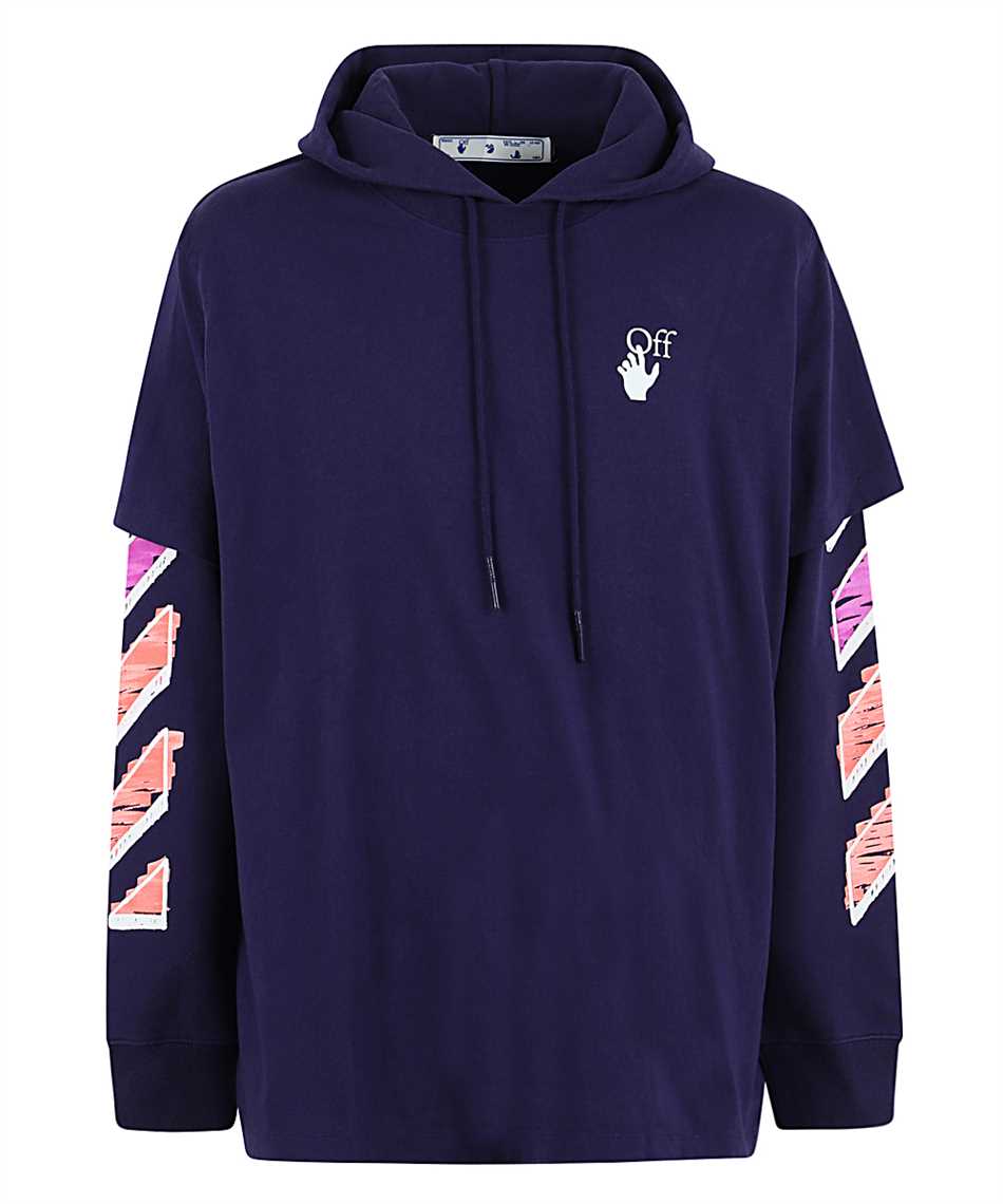 Off-White Marker Double Hooded T-Shirt Purple