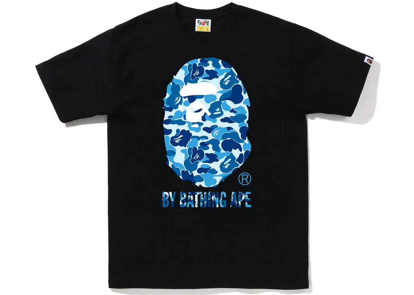 ABC Camo Text By Bathing Ape Tee Black Blue