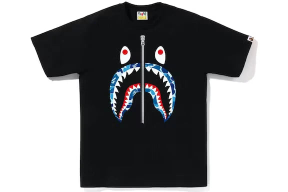 ABC Camo Shark Silver Zip Tee Black/Blue