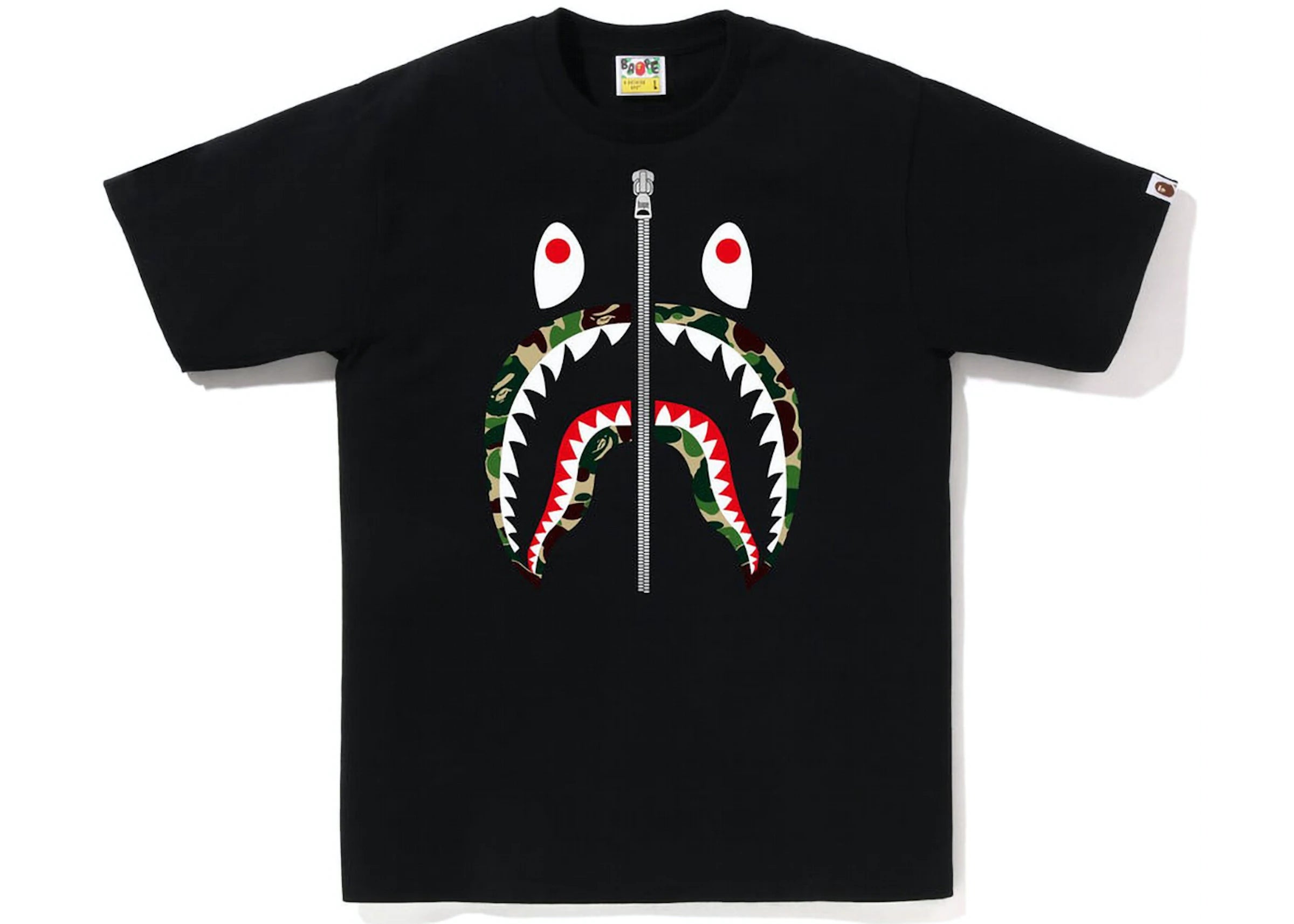 ABC Camo Shark Silver Zip Tee Black/Green