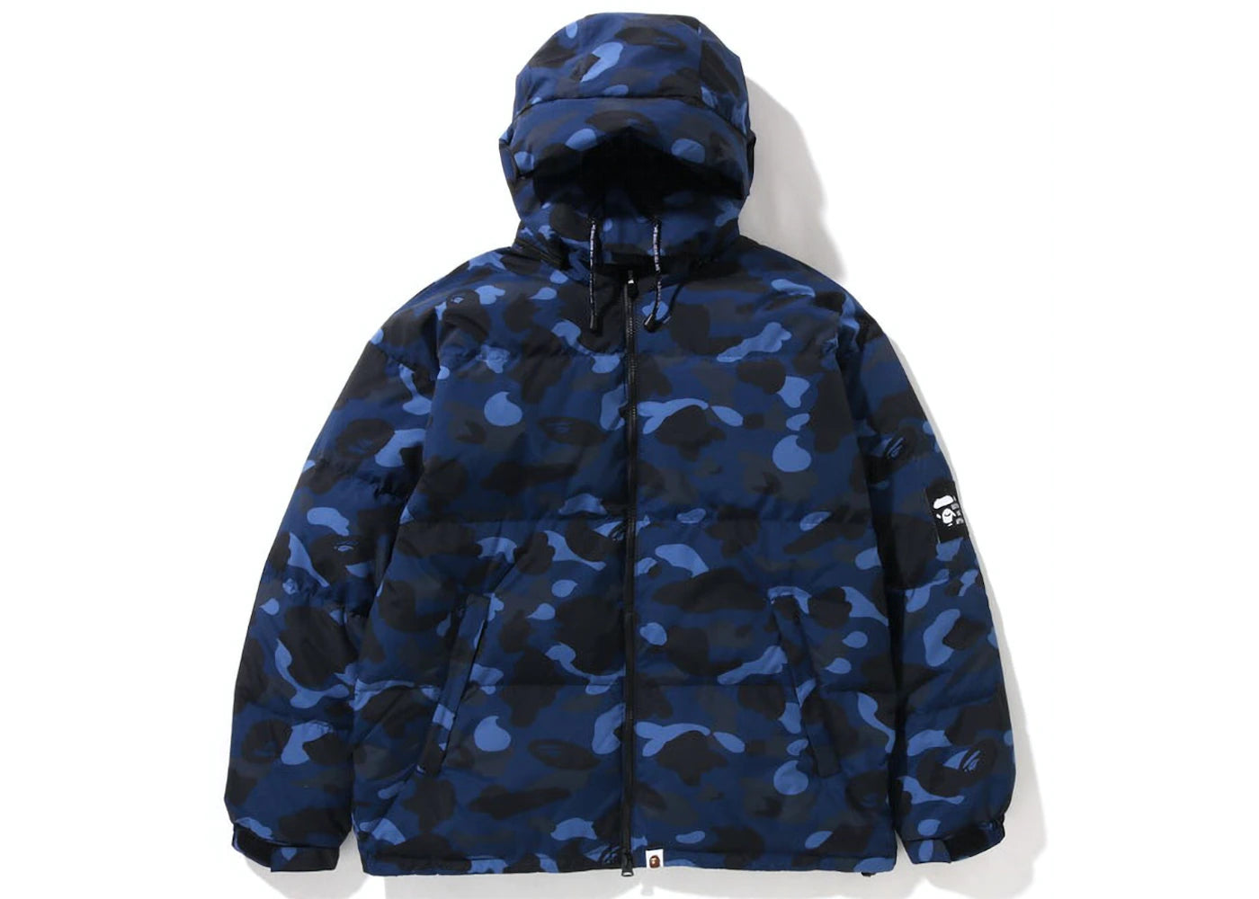 Color Camo Relaxed Fit Down Jacket Navy