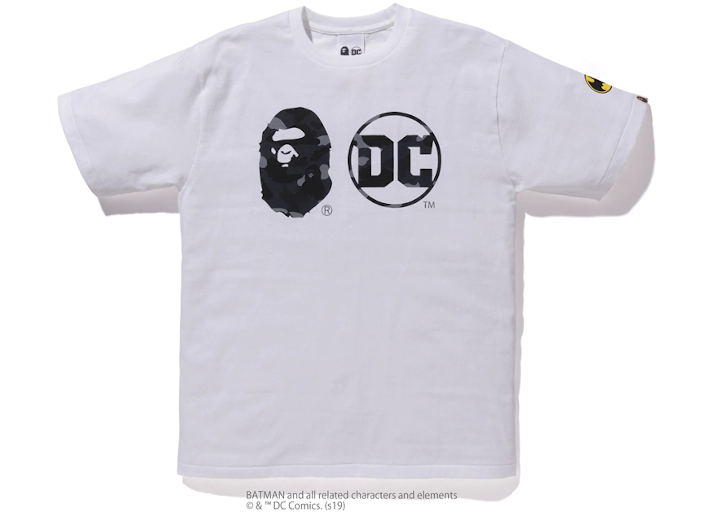 BAPE x DC Batman Apehead DC Logo Tee White/Black