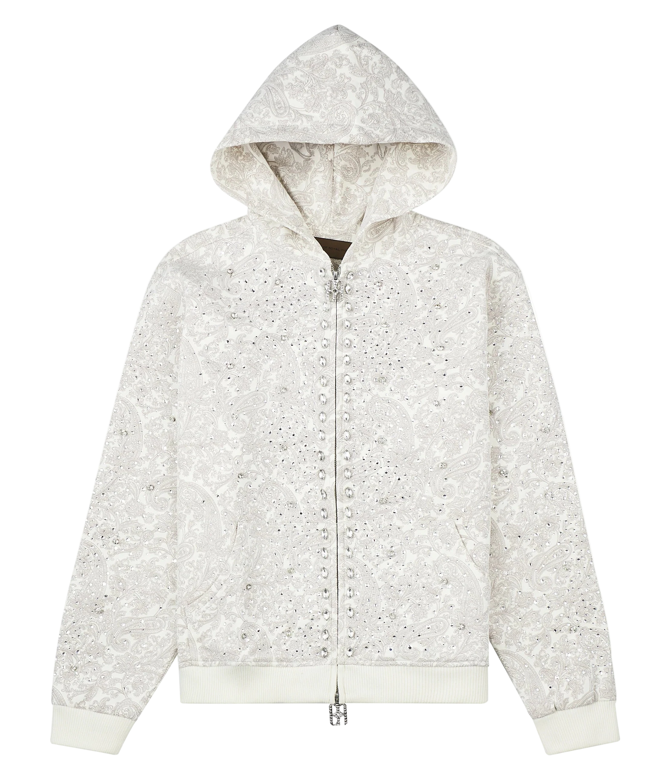 Cashew Blossom Pearl Cream Zipper Hoodie