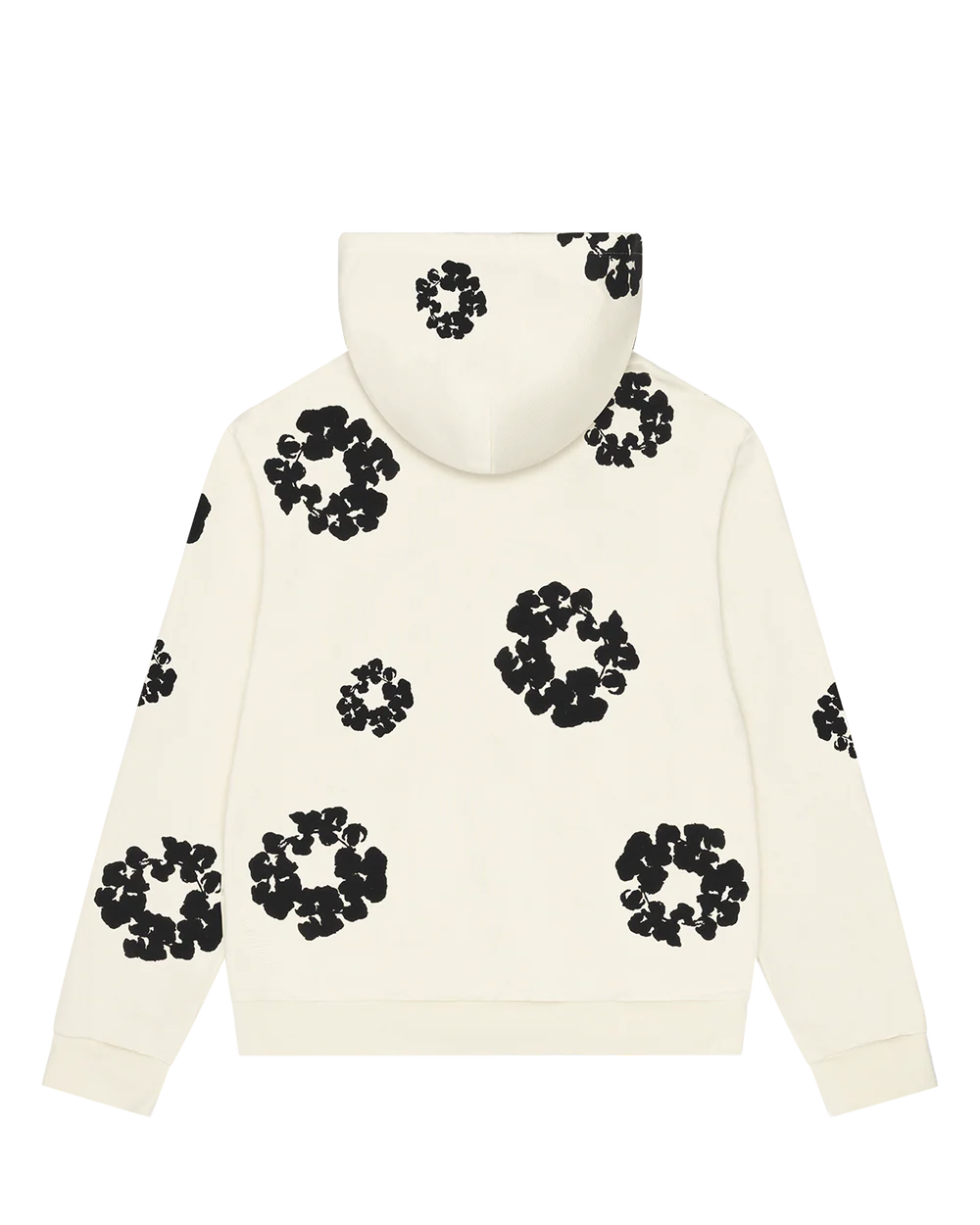 Black Cotton Wreath Hoodie Oatmeal