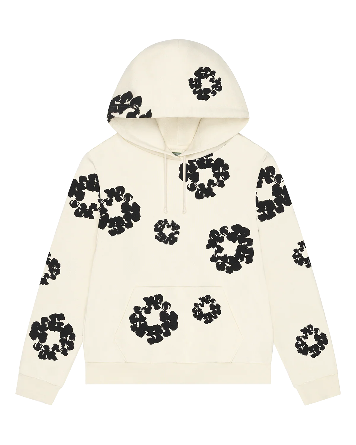 Black Cotton Wreath Hoodie Oatmeal