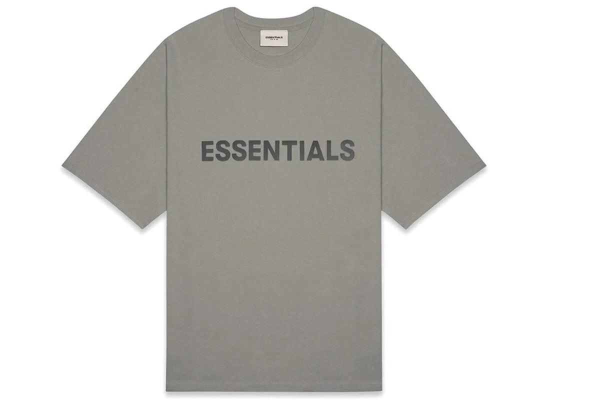 Essentials Boxy T-Shirt Applique Logo Cement