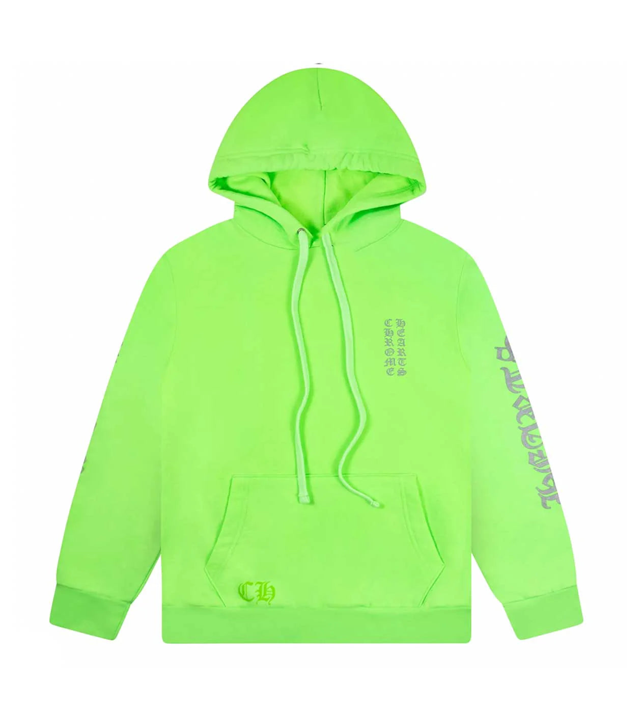 Neon Green Vertical Logo Hoodie