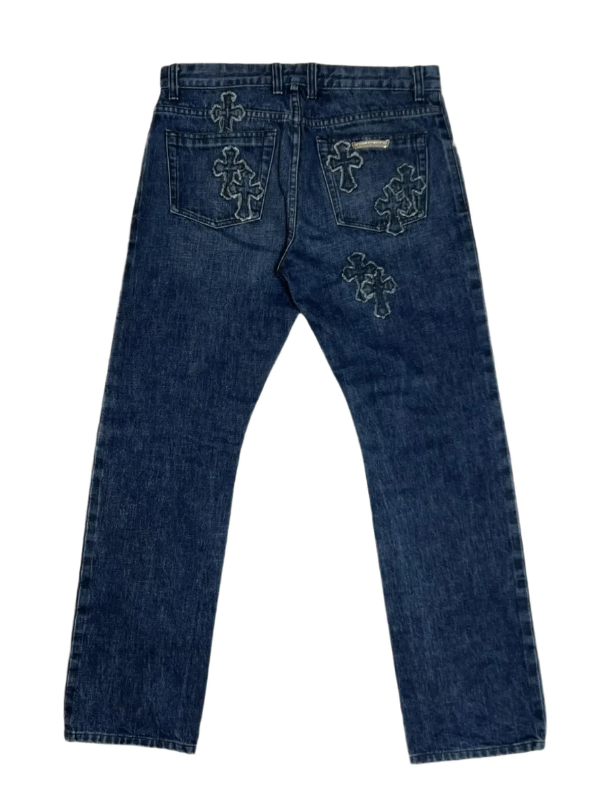 Chrome Hearts Denim on Denim Cross Patch Jeans