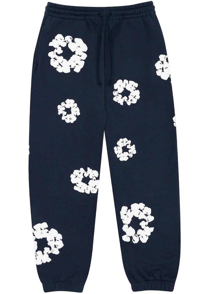 Cotton Wreath Sweatpants Navy