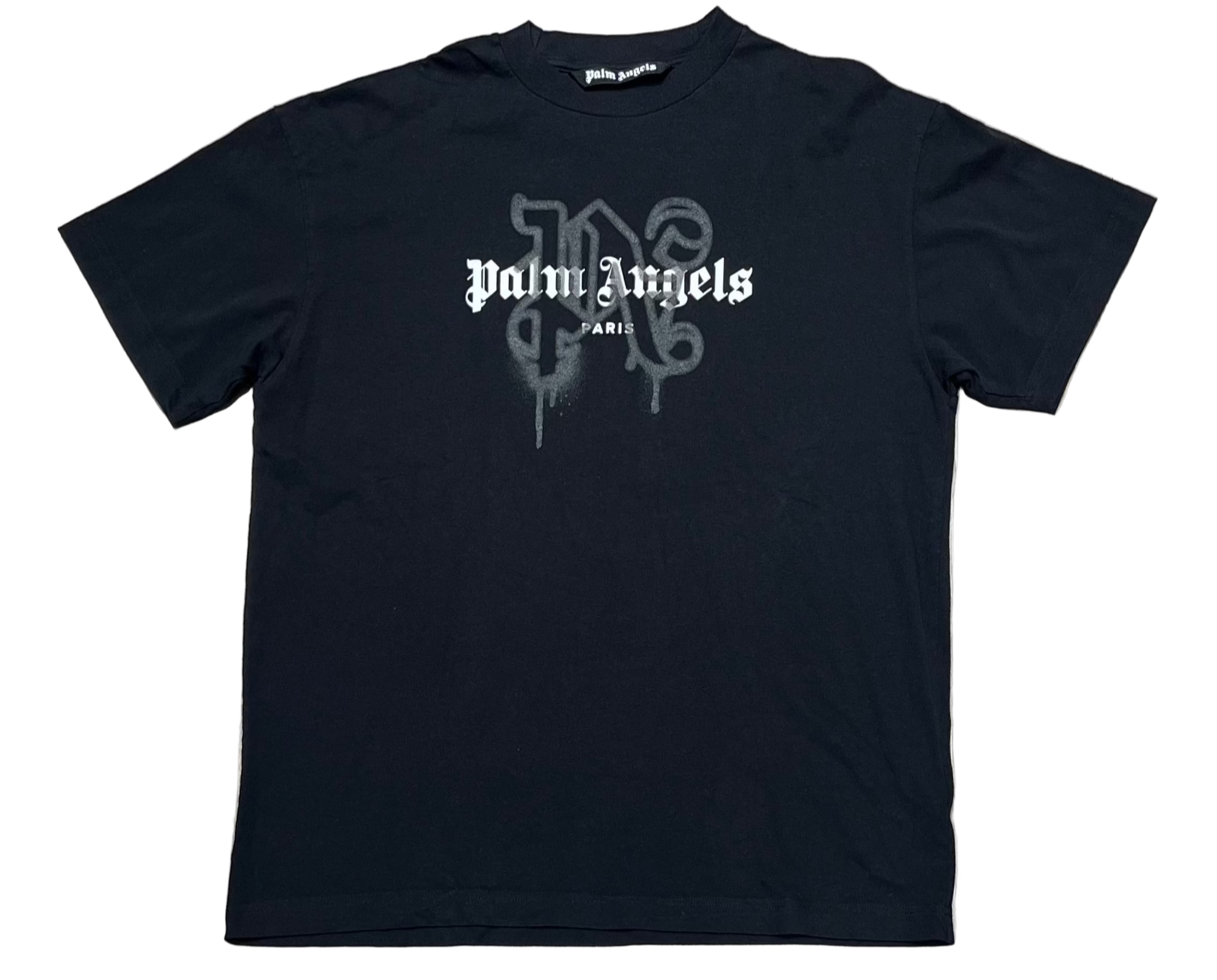 Paris Monogram Spray Tee Black