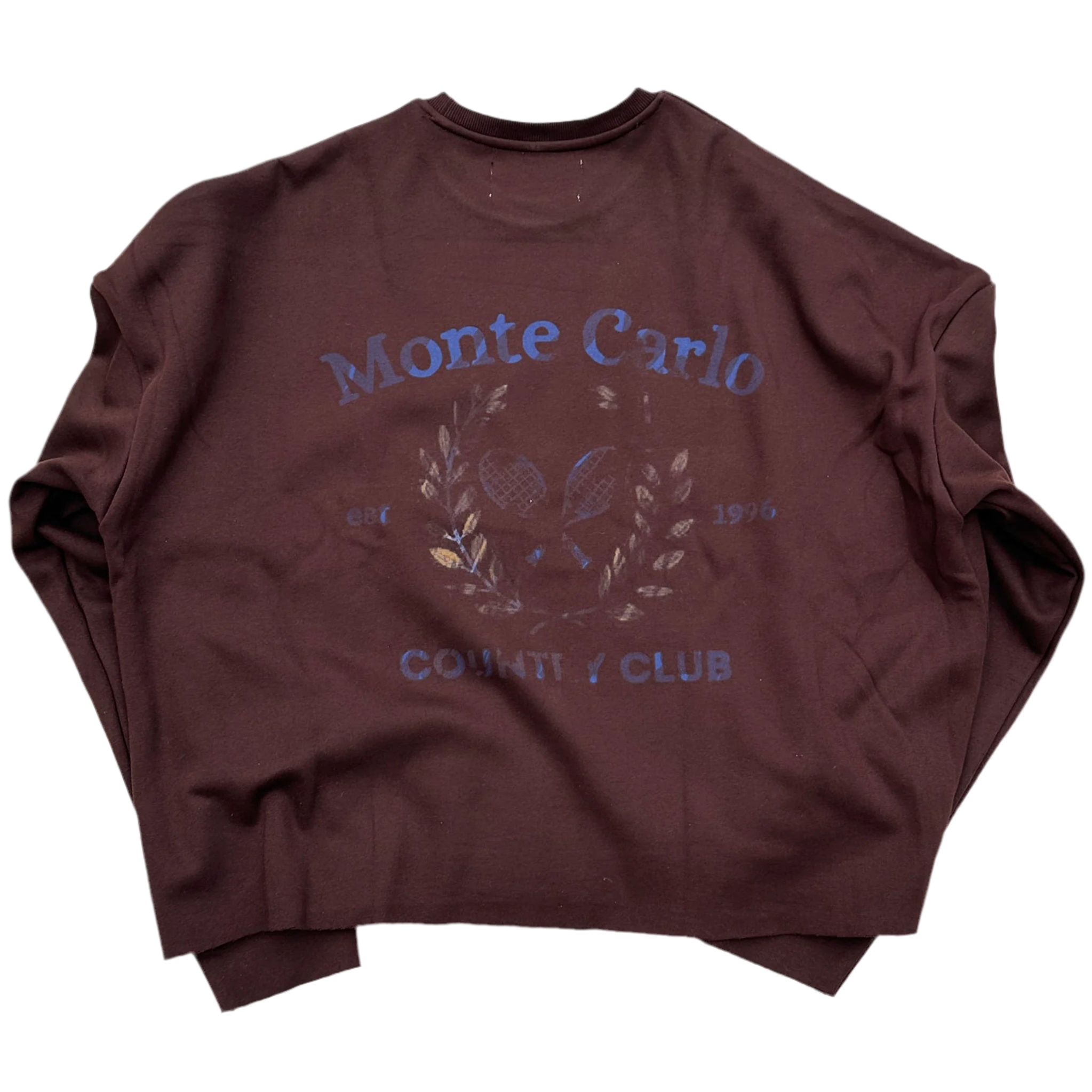 Brown embroidered artist sweatshirt