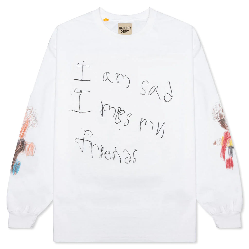 I'm Sad L/S T-Shirt White