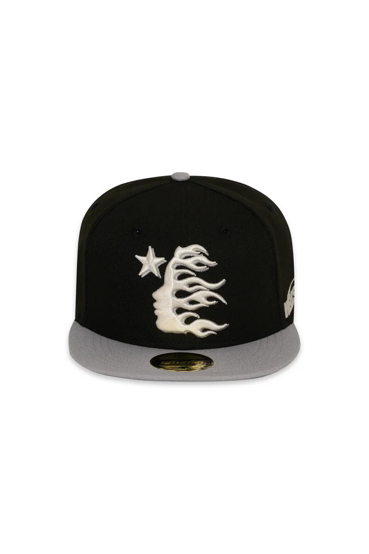 Logo Fitted Black Grey Brim