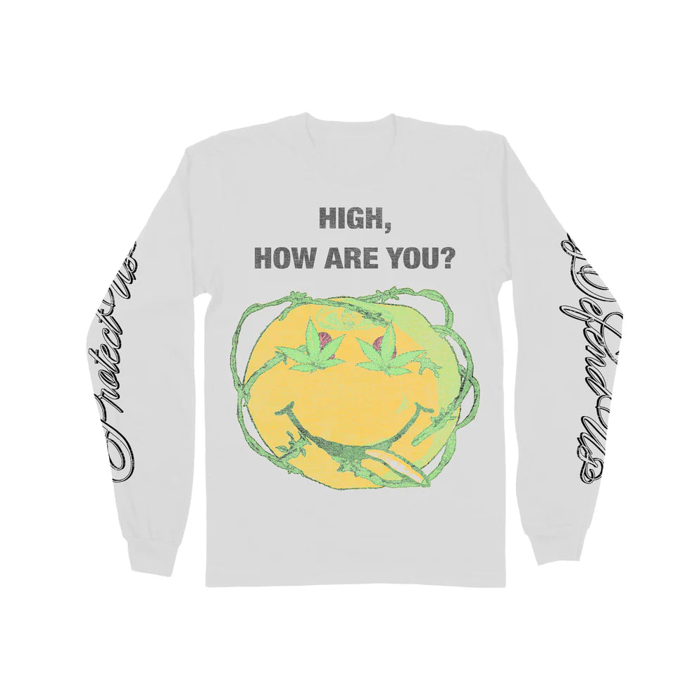 How Are You L/S Tee White