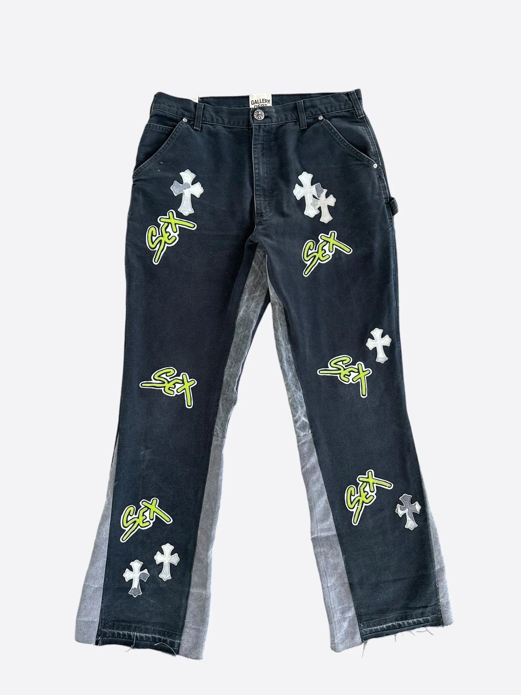 Chrome Hearts
Gallery Dept Black Sex Records Cross Patch Flared Jeans