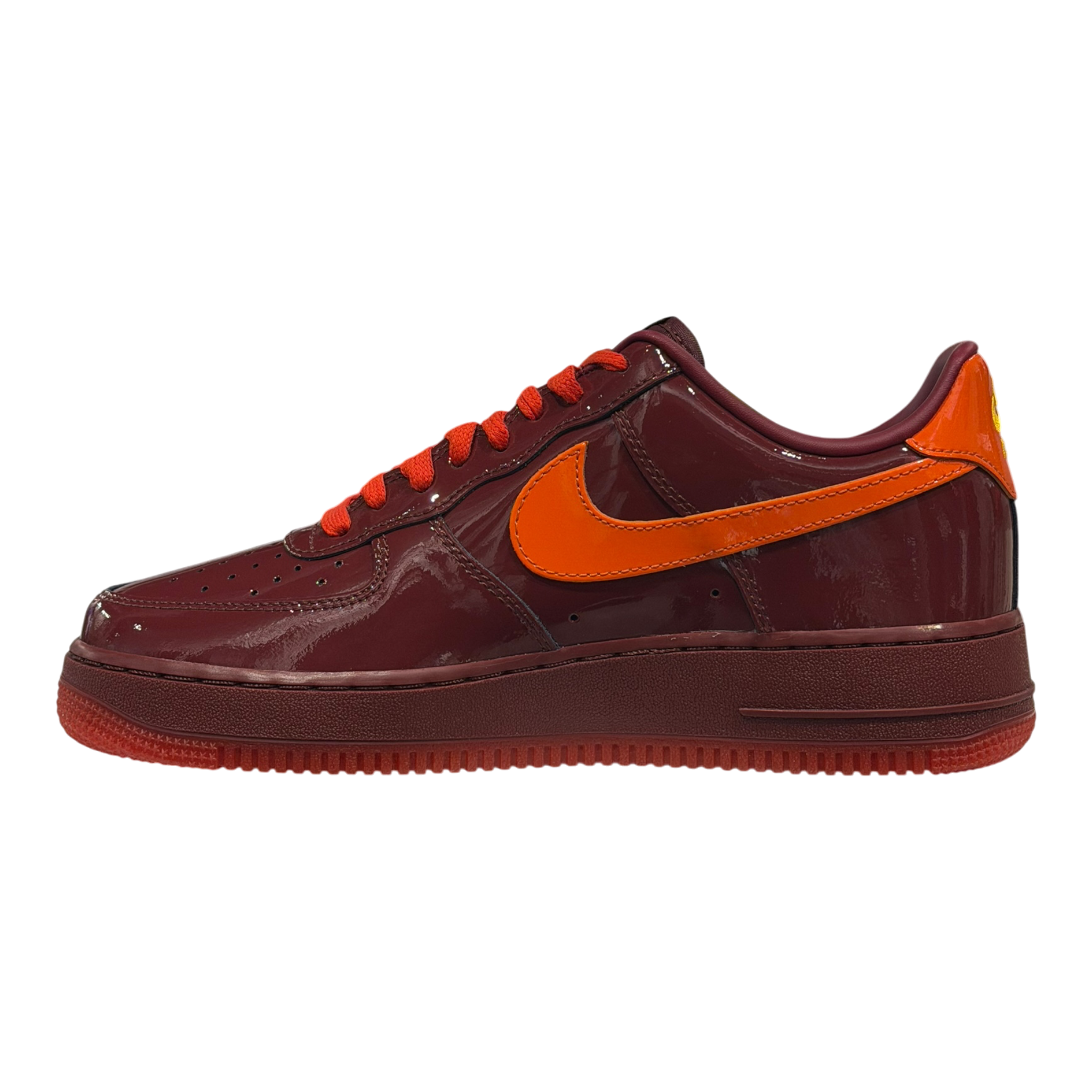 Air Force 1 Low Patent Leather Dark Team Red Safety Orange
