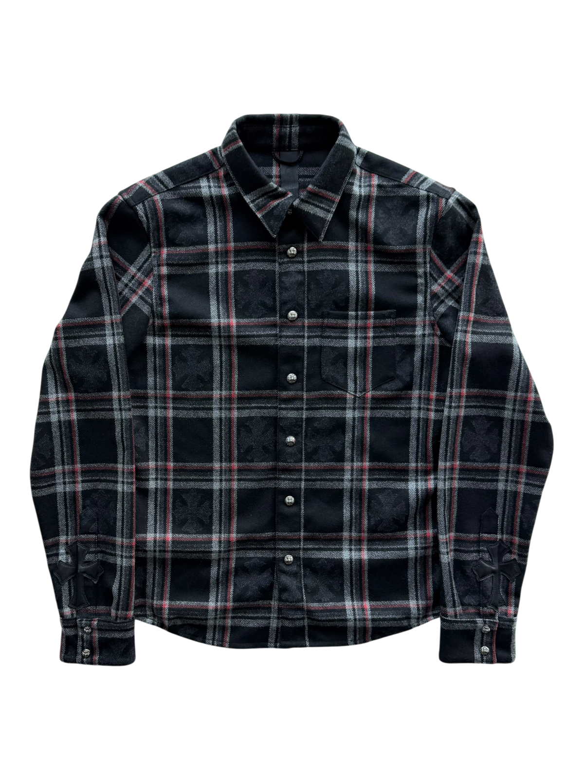 Gas Station Plaid Cashmere Cross Patch Shirt