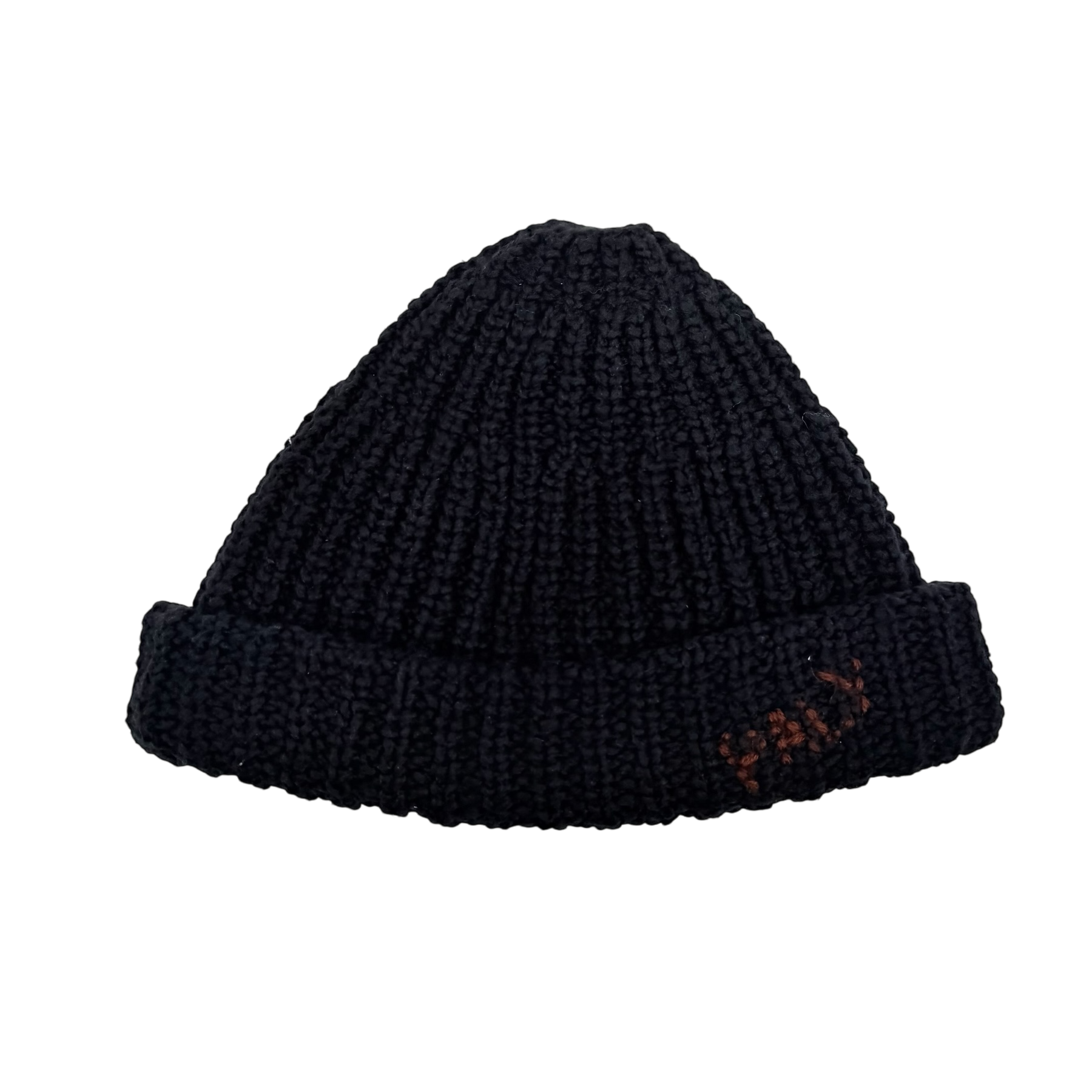 Hand-Knit Beanie Black/Red