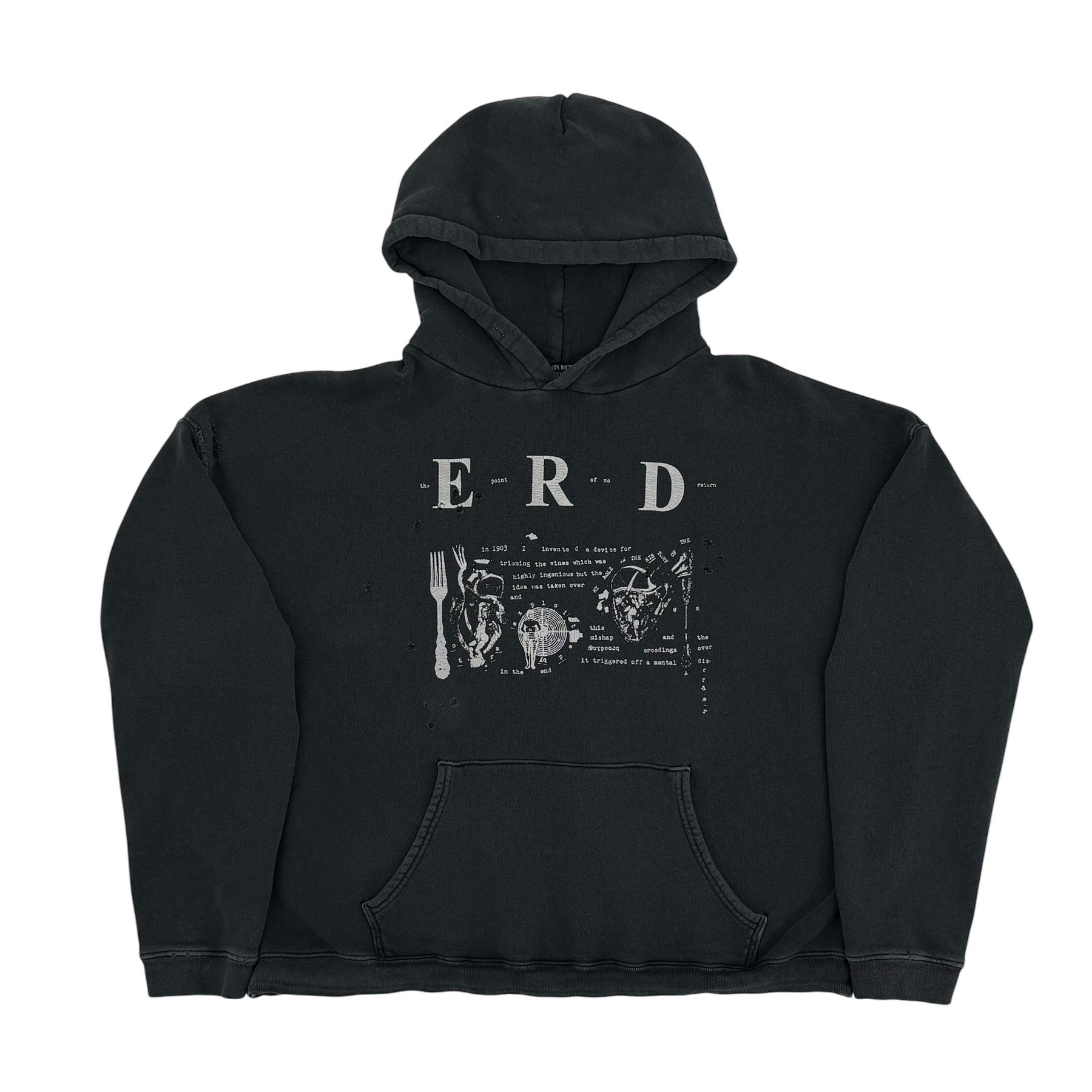 Faded Black & White My role In the War Hoodie