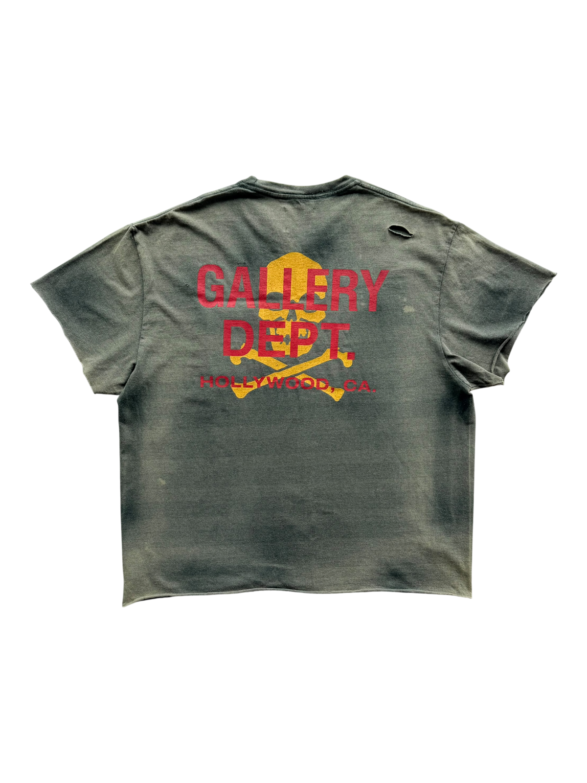 Faded Black Distressed Bones T-Shirt