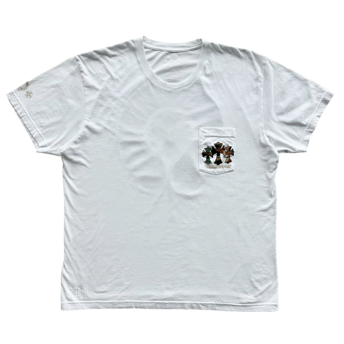 Triple Cross Horseshoe Logo Pocket T-Shirt White & Camo