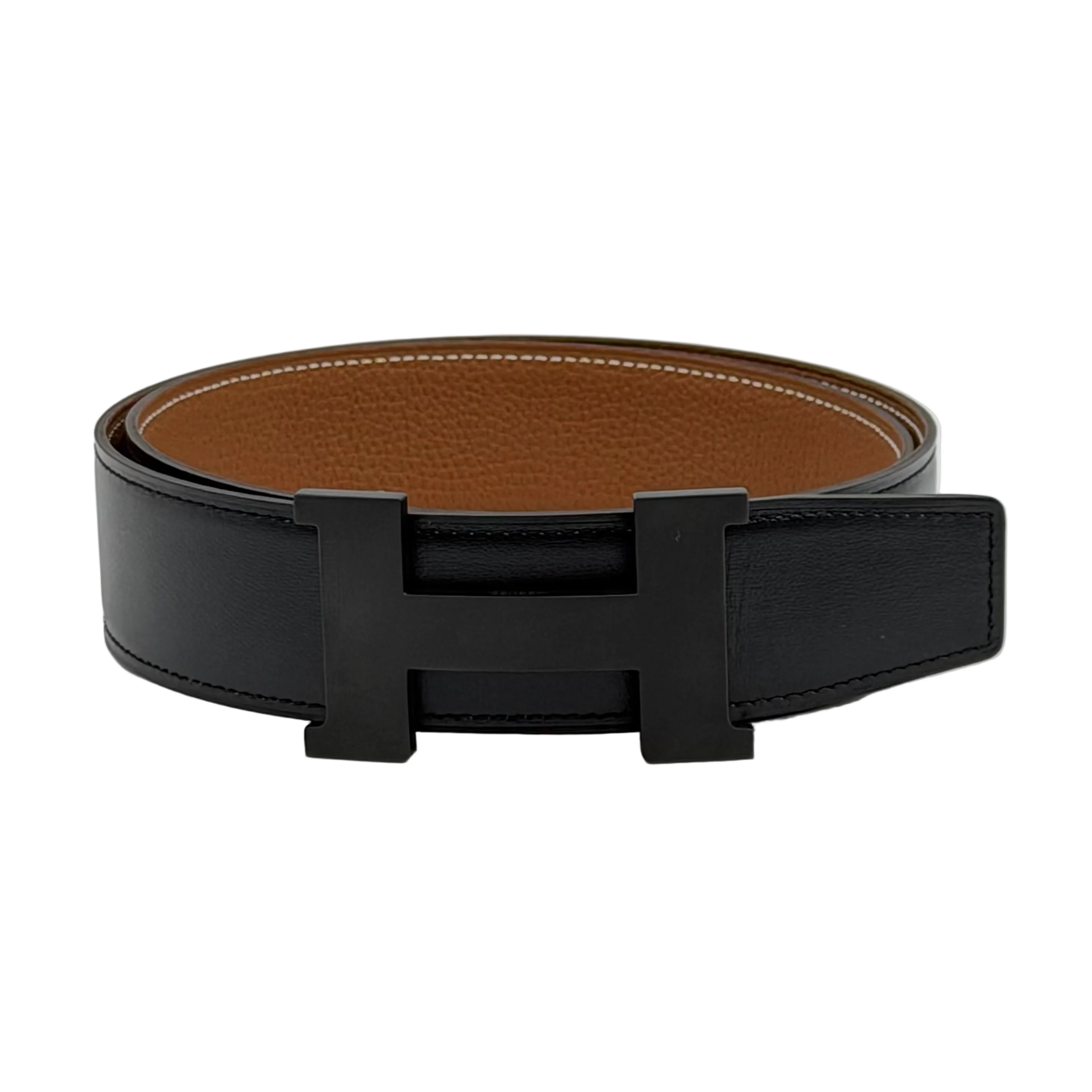 H Buckle Men's Leather Belt