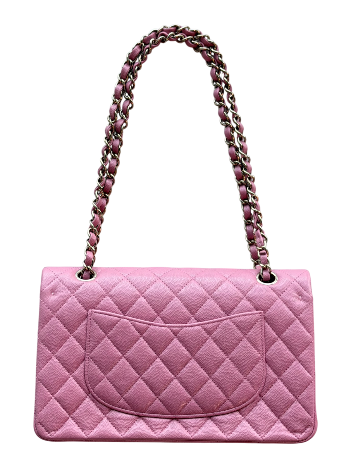 Pink Caviar Quilted Medium Flap Bag