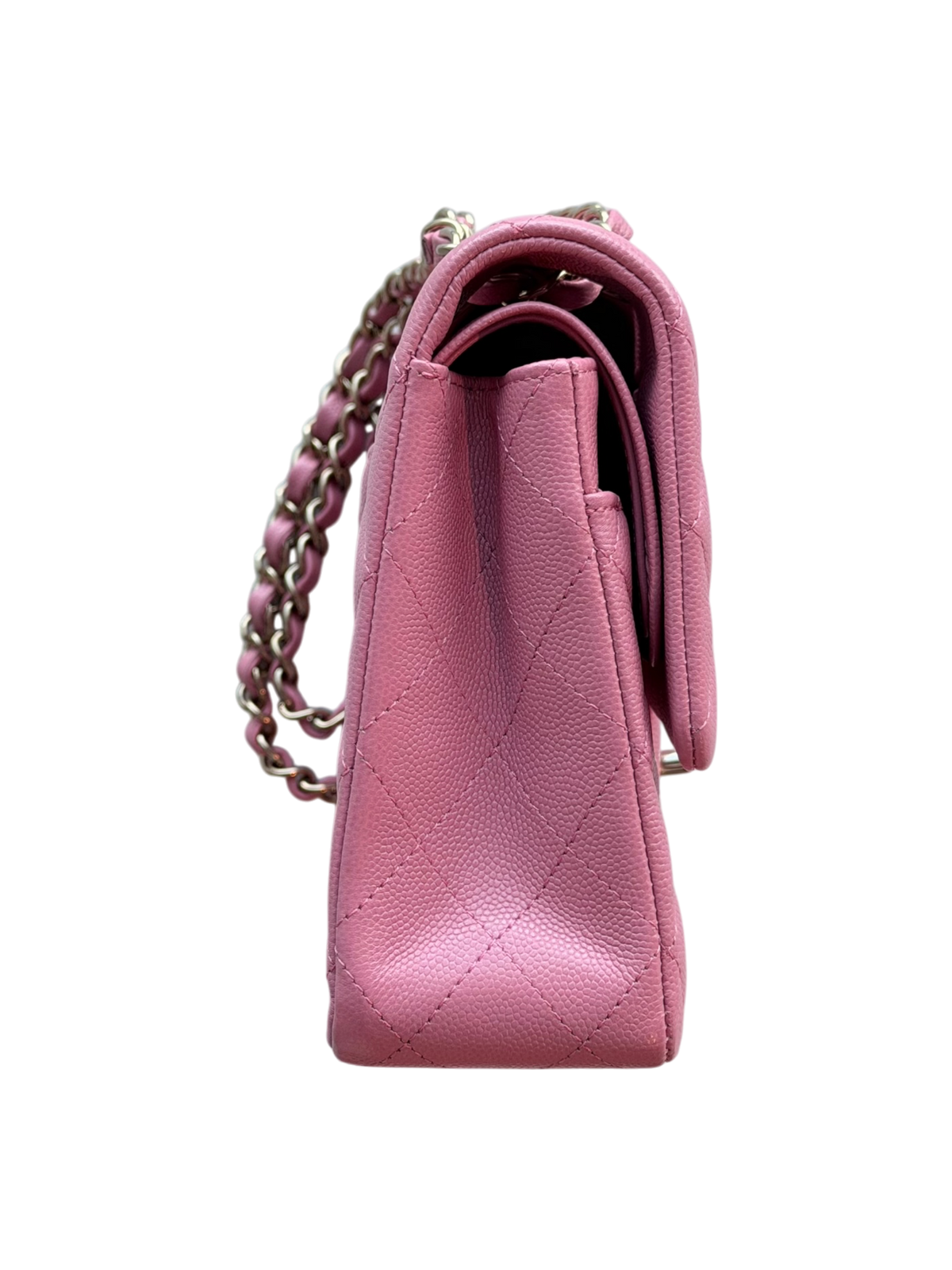 Pink Caviar Quilted Medium Flap Bag