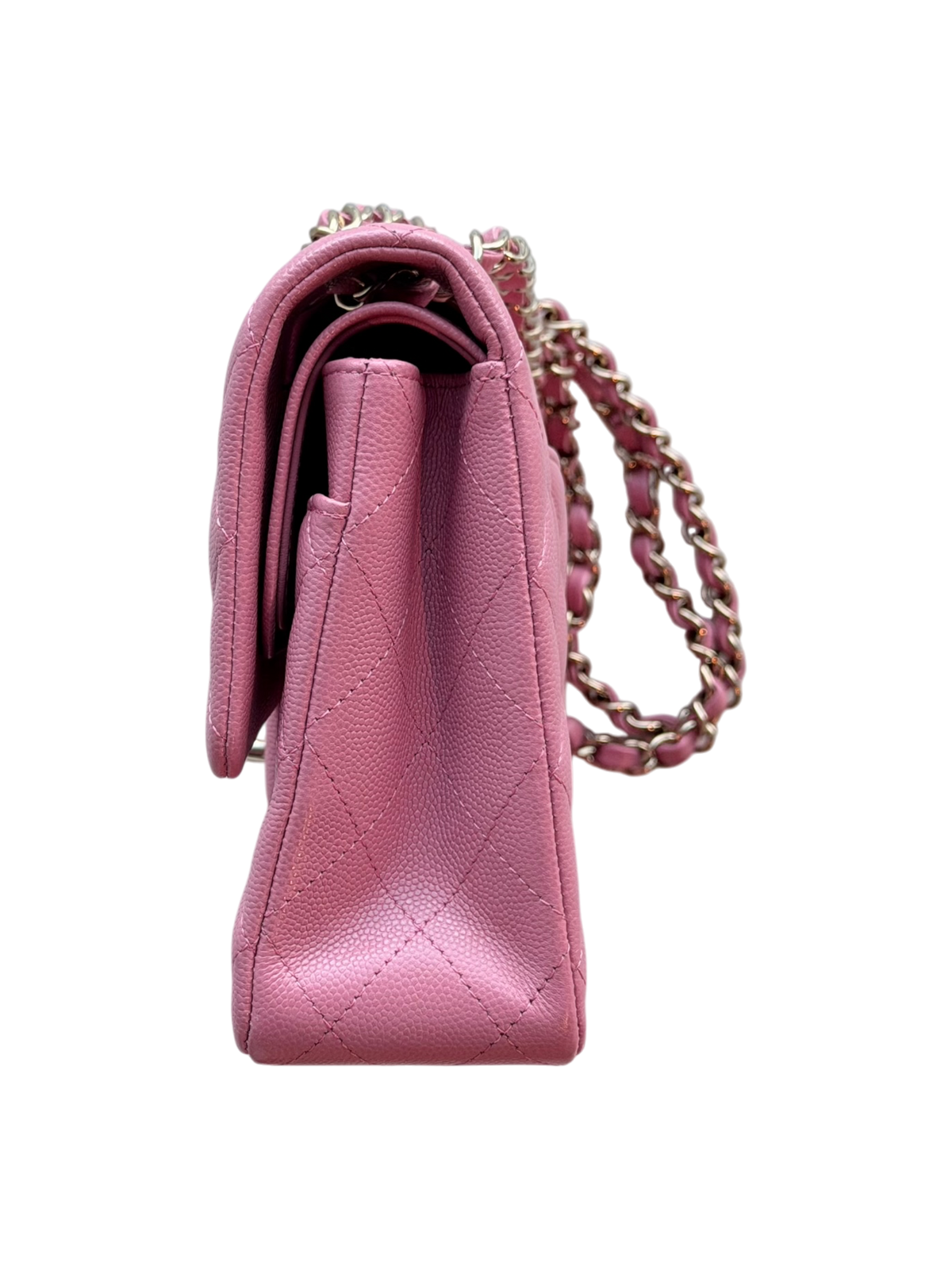 Pink Caviar Quilted Medium Flap Bag