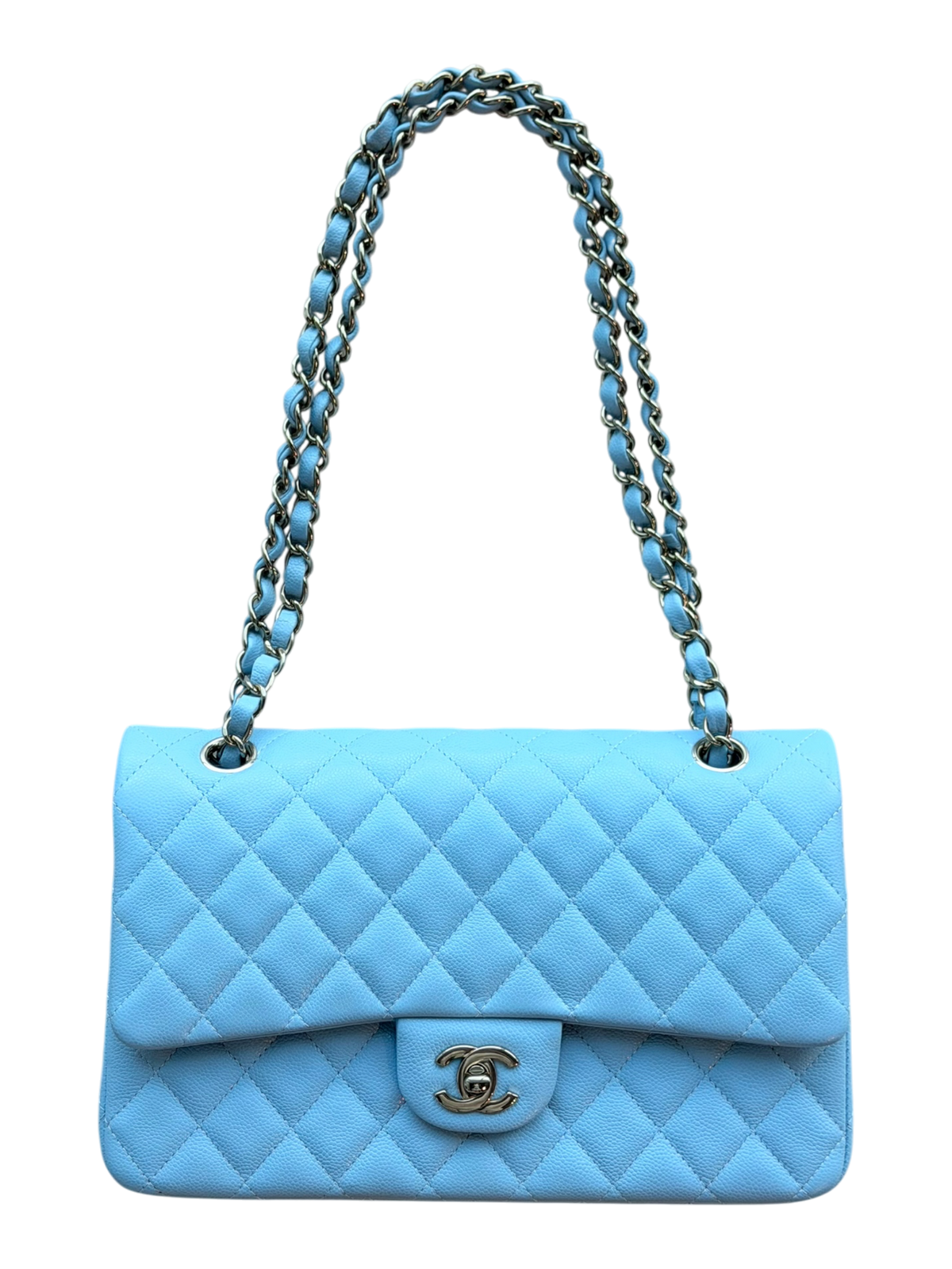 Blue Caviar Quilted Medium Flap Bag