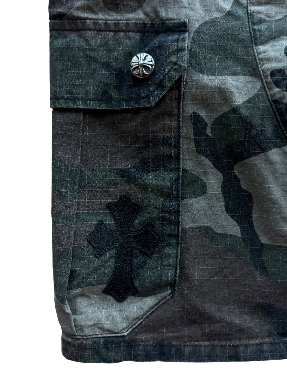 Ripstop Camo Black Patch Shorts
