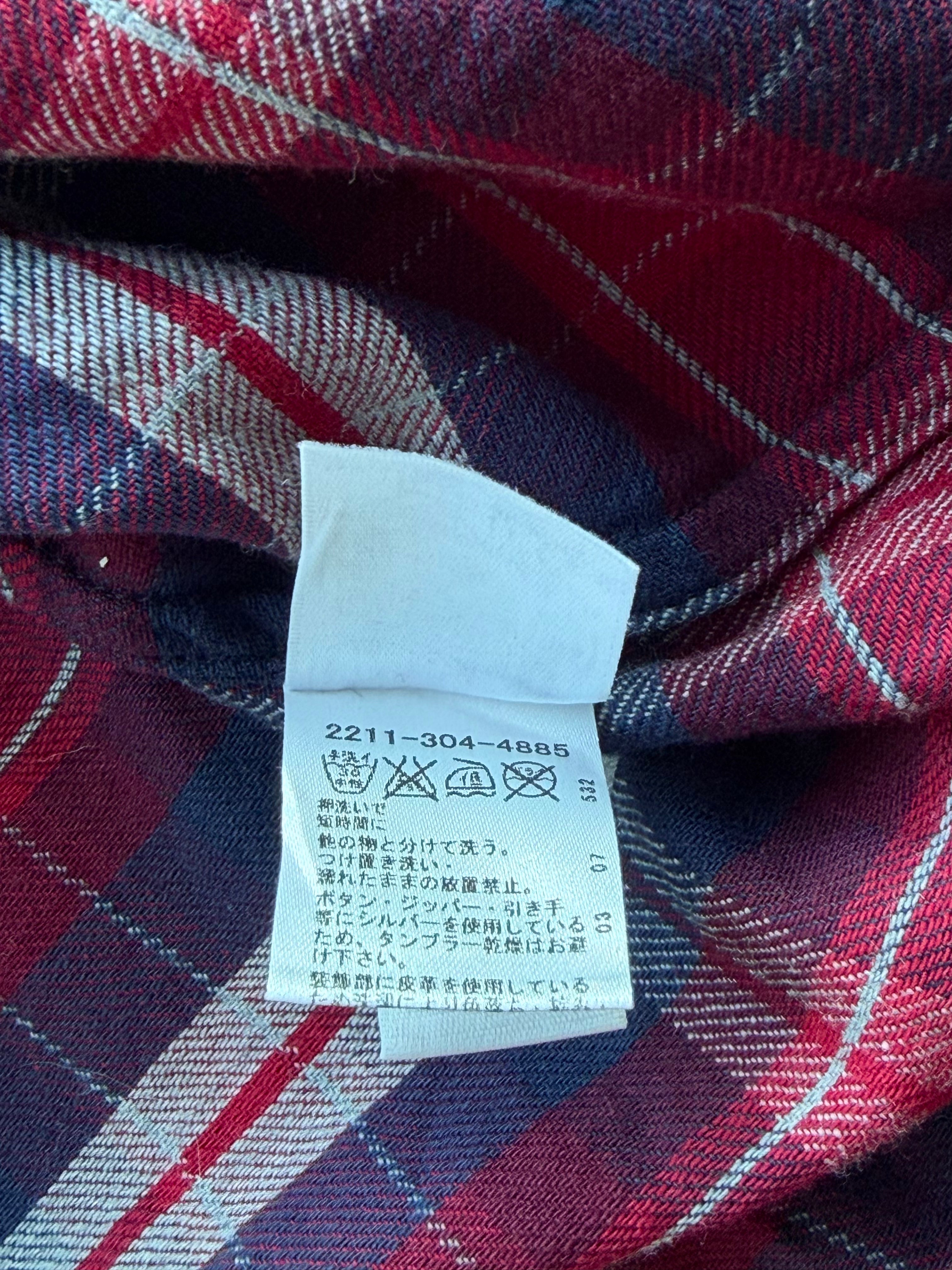 Vintage Button Up Red Flannel Cross Patch