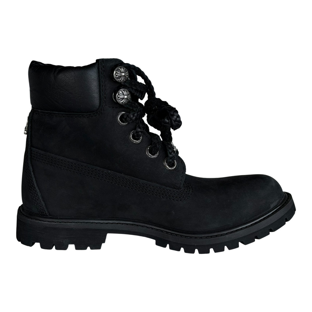 Dagger Cross Black Silver Timberland 6 Inch Boots