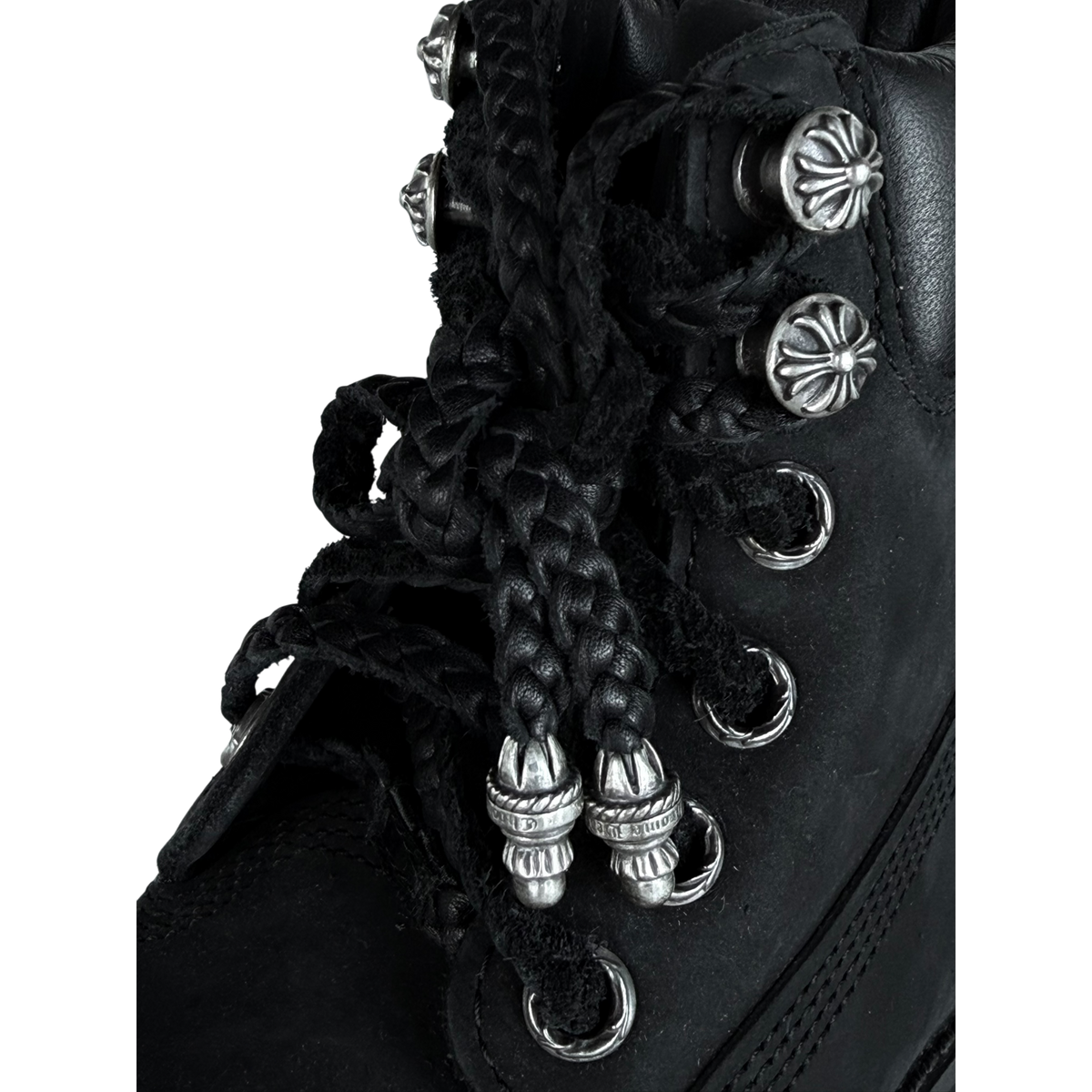 Dagger Cross Black Silver Timberland 6 Inch Boots