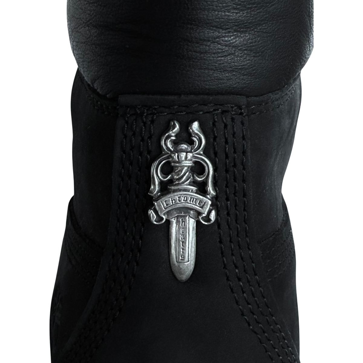Dagger Cross Black Silver Timberland 6 Inch Boots