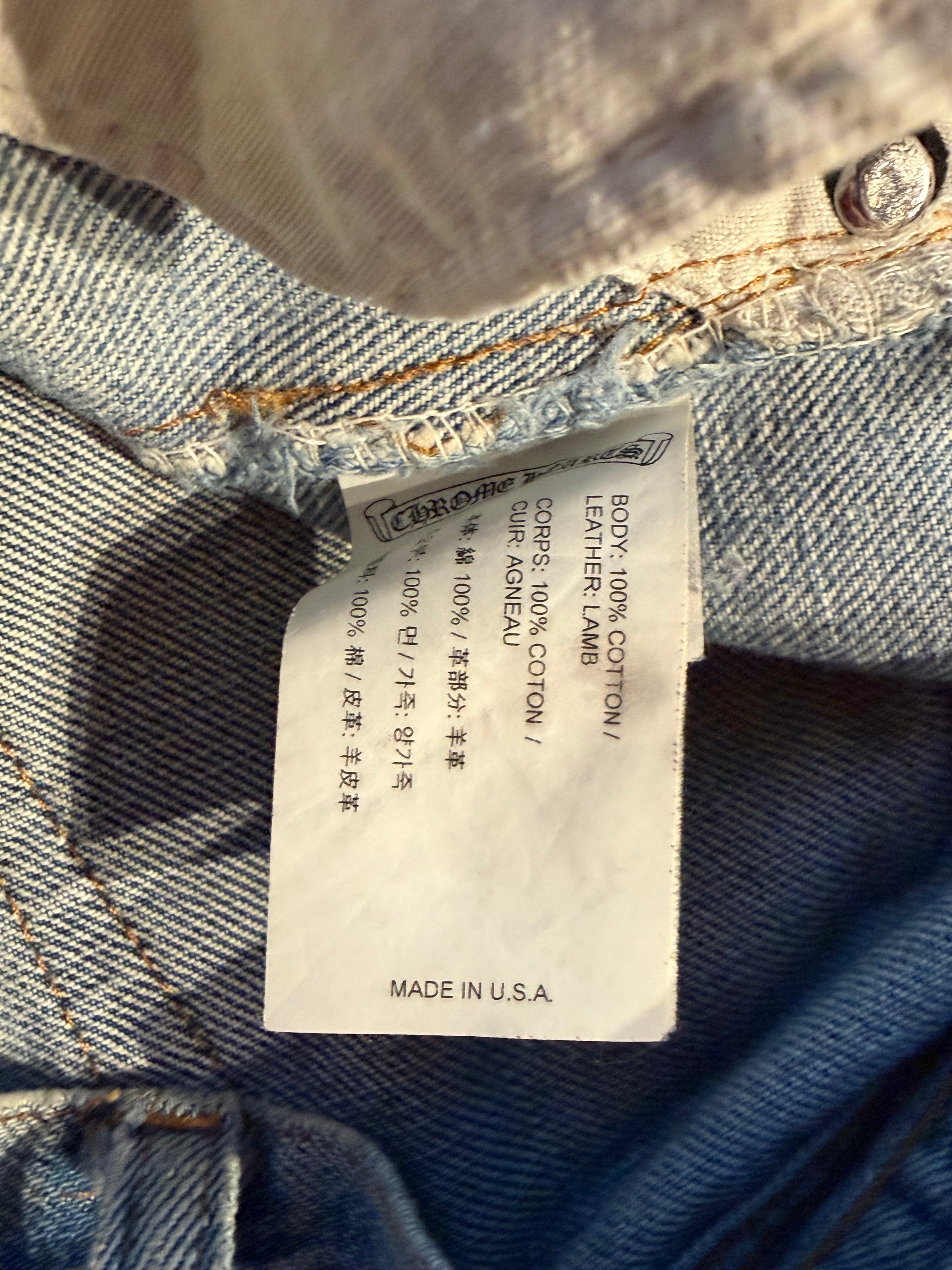 Distressed Levi's Black Cross Patch Jeans Blue