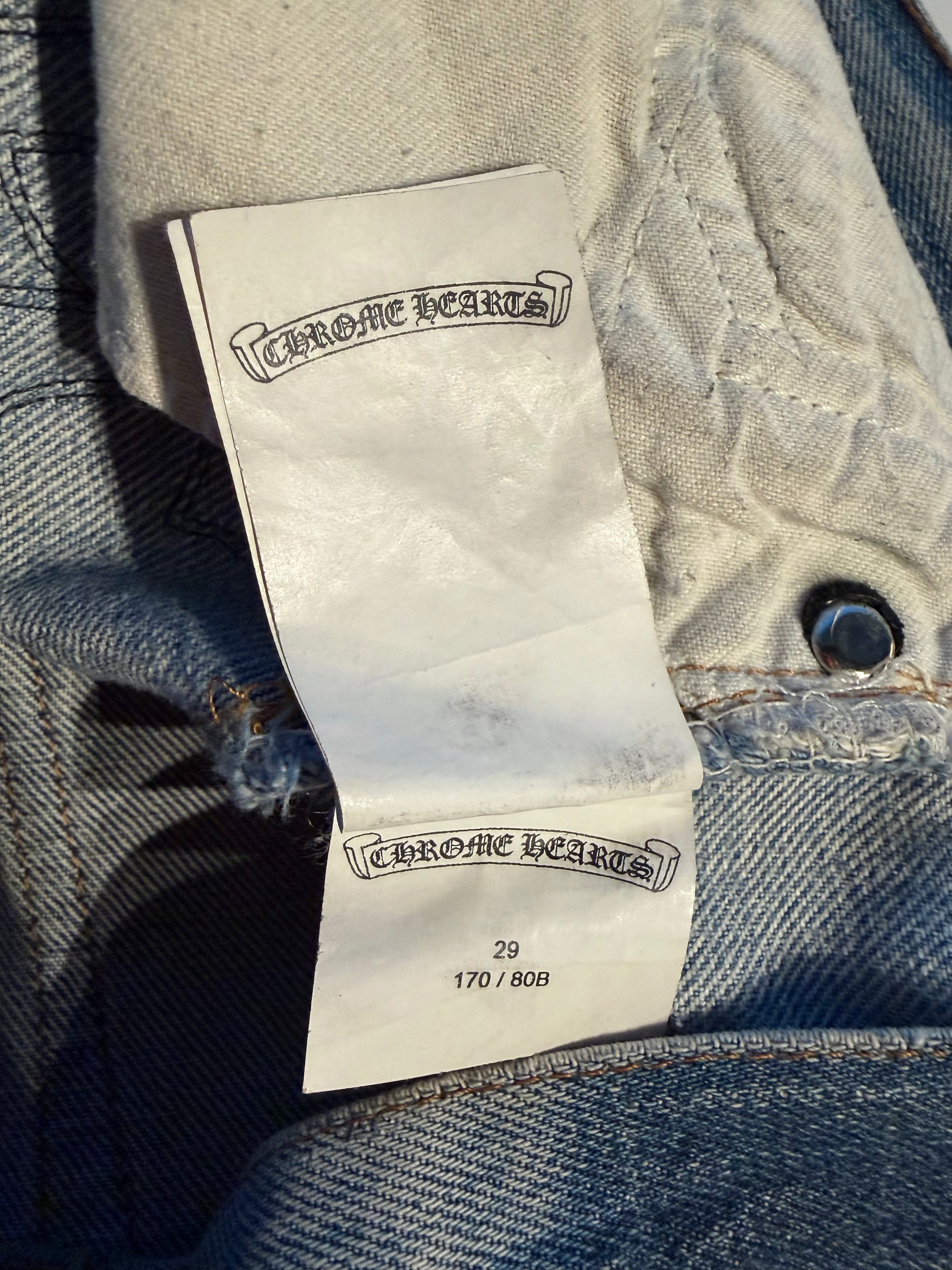 Distressed Levi's Black Cross Patch Jeans Blue
