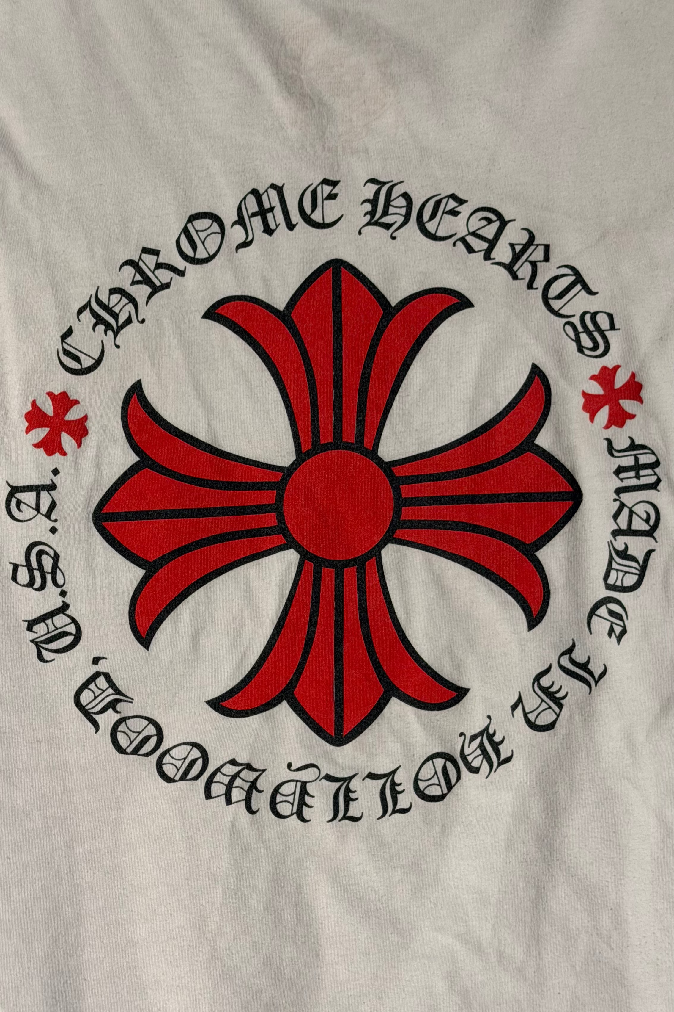 Red Plus Cross Hollywood White Longsleeve Tee