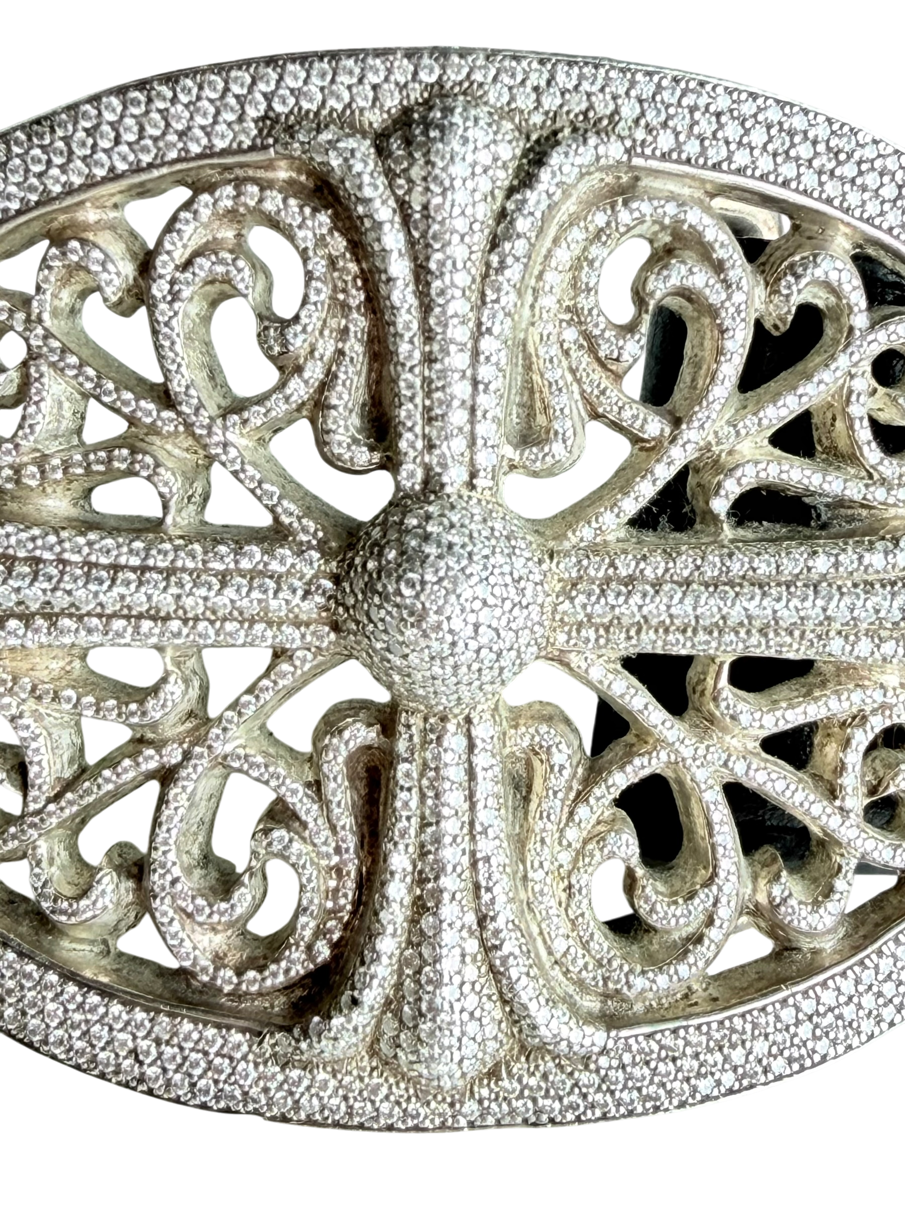 Red Cross Patch Belt With a Diamond Oval Buckle