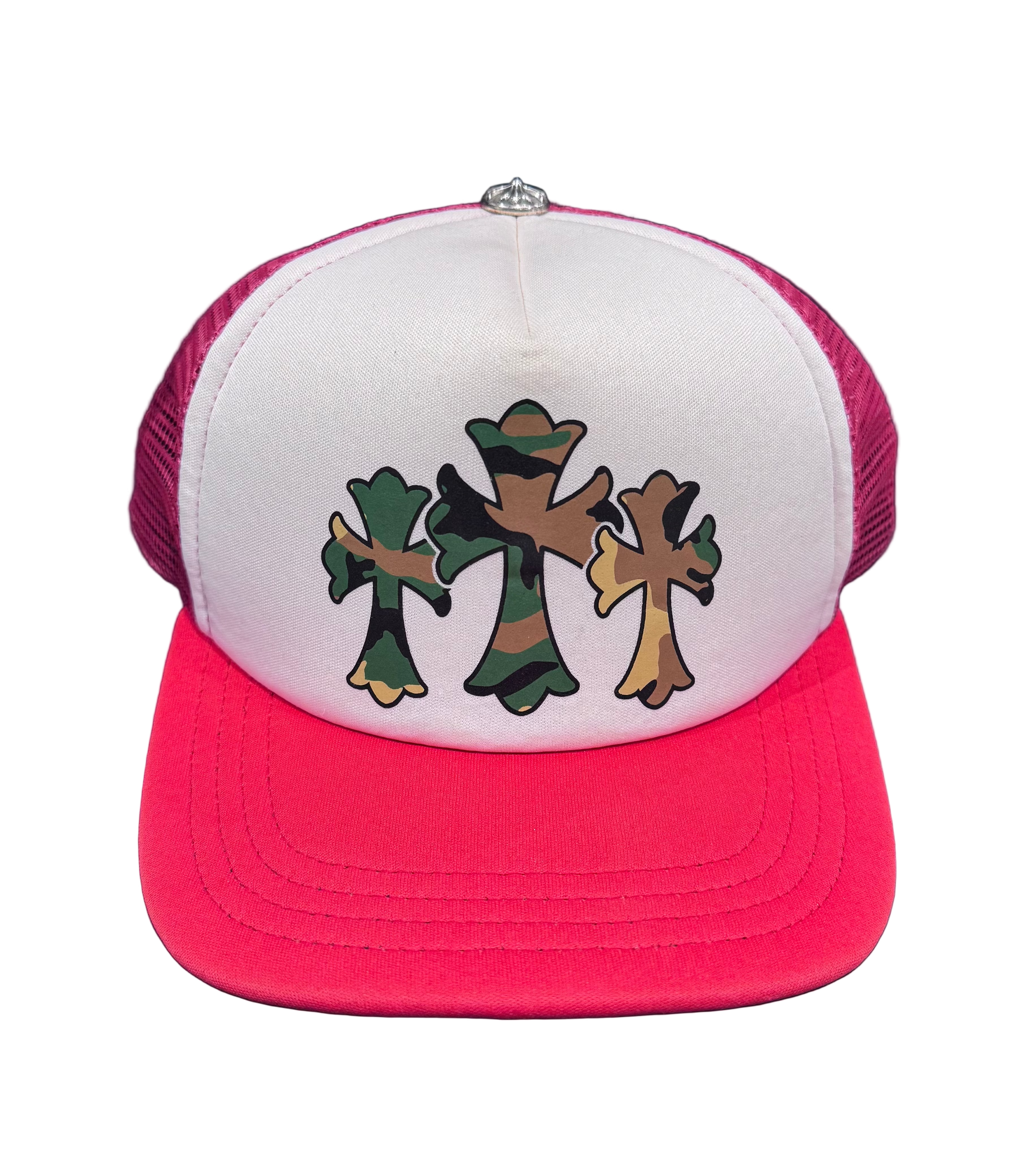 Chrome Hearts Camo Triple Cross Trucker Hat