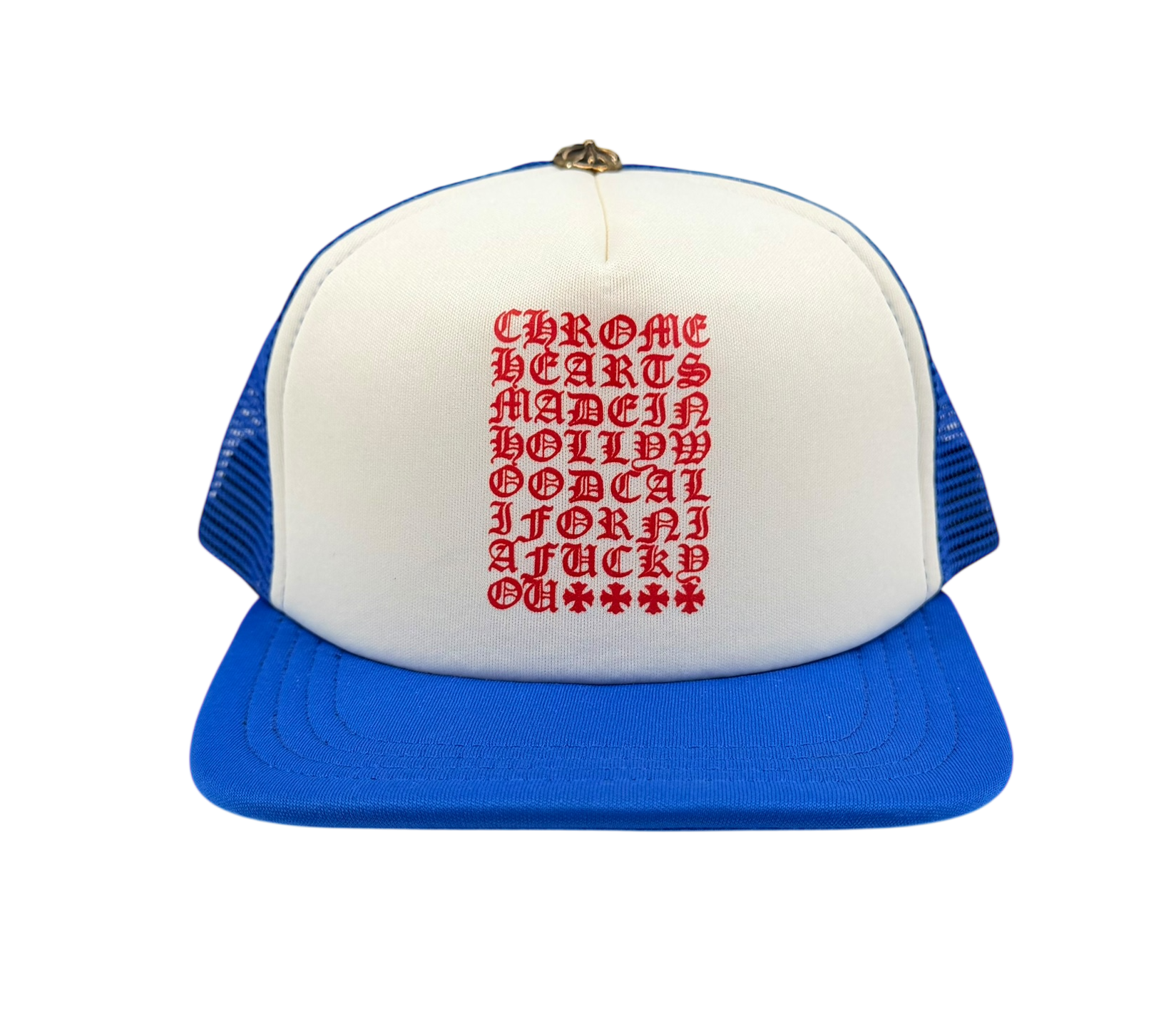 Eyechart Trucker Hat Blue/White/Red