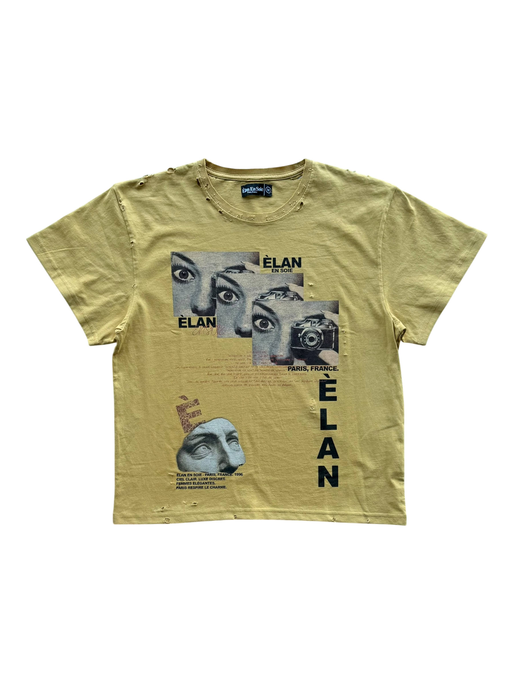 Art Type Distressed Tee Yellow