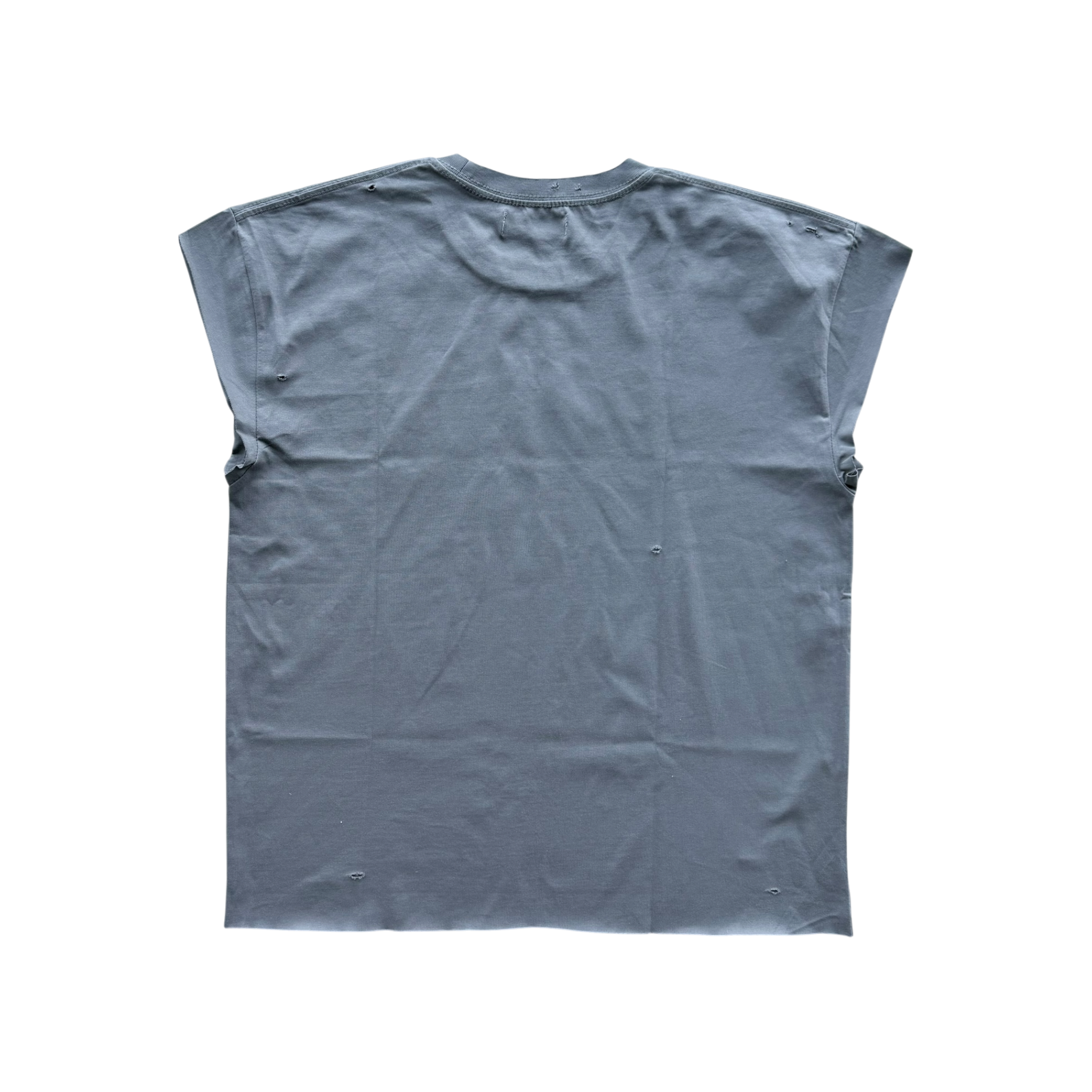 Champagne Distressed Sleeveless Tee Grey
