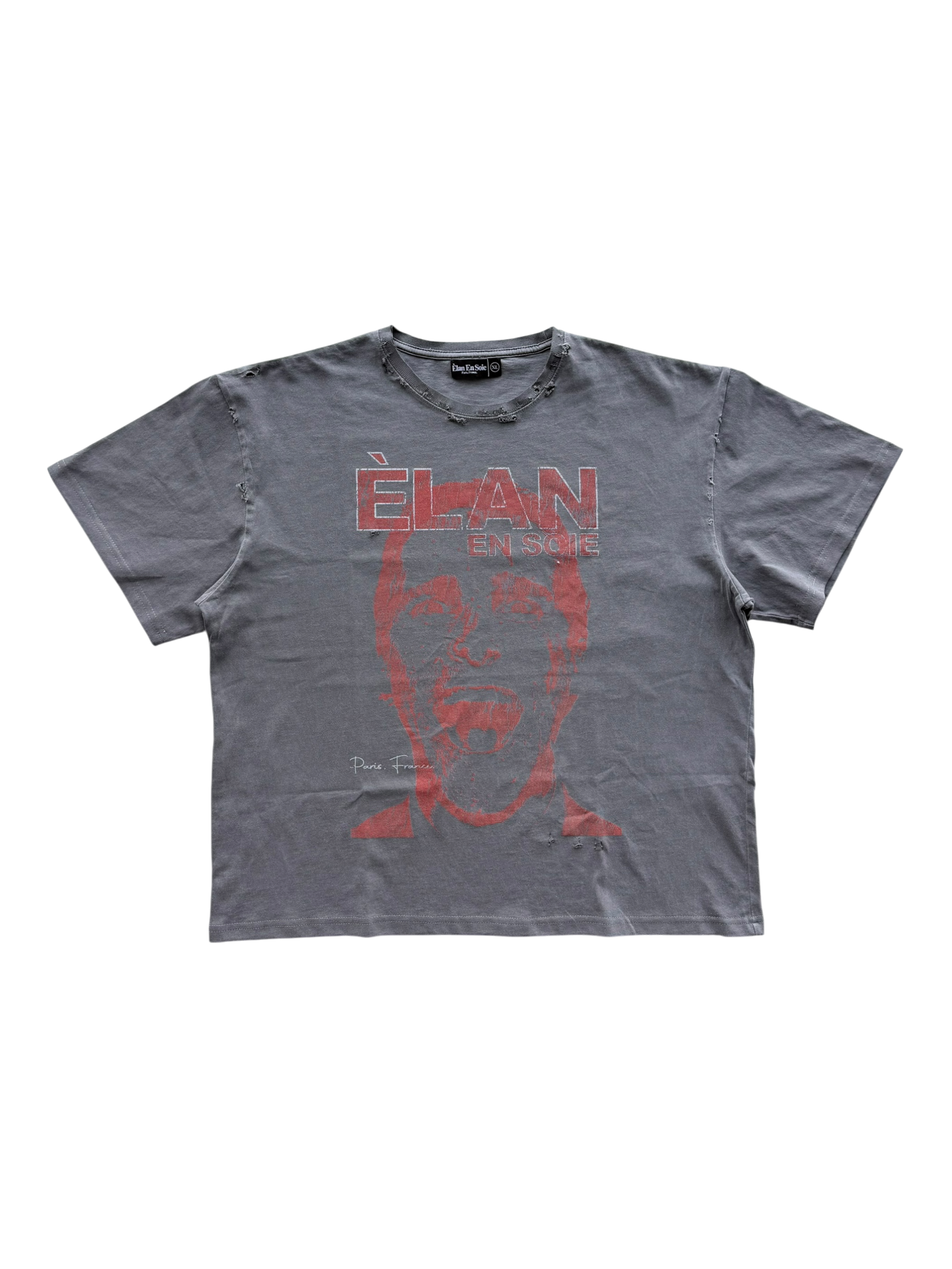 Psycho Distressed Tee Grey