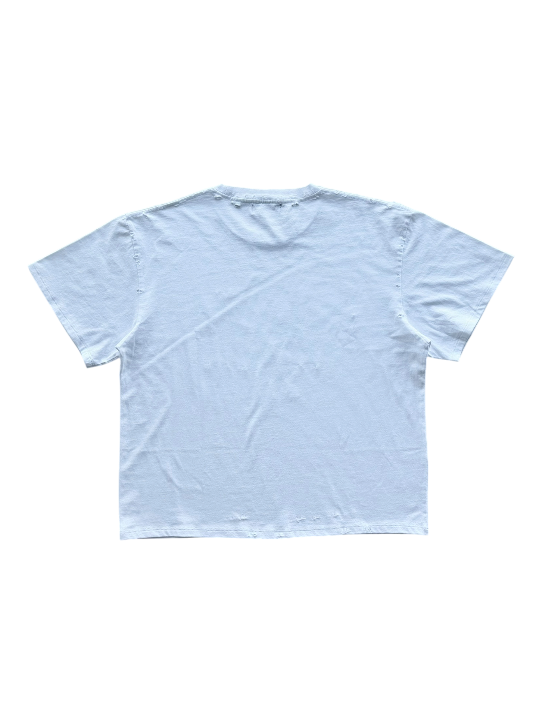 Collage Distressed Tee White