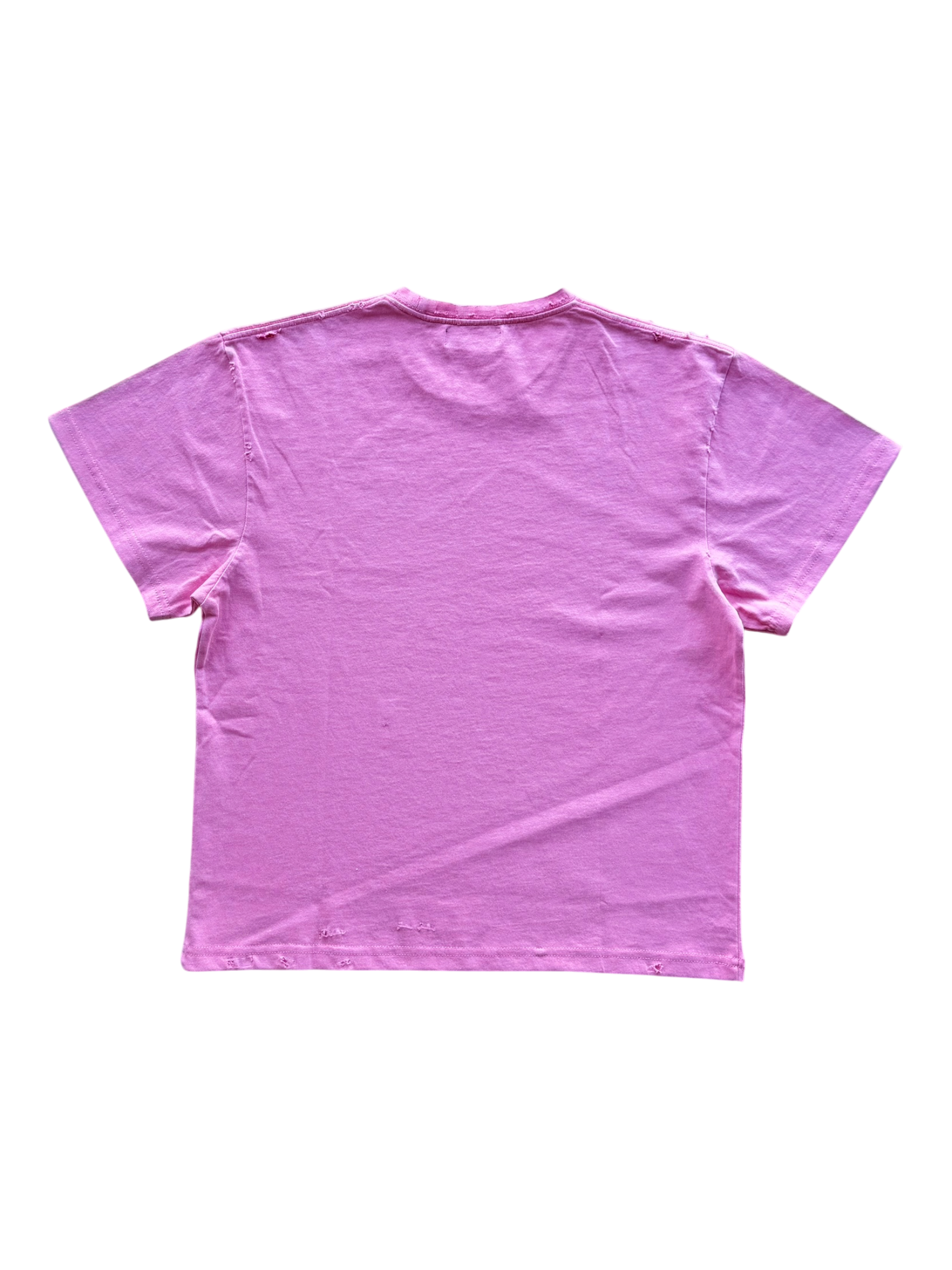 Face Tat Distressed Tee Pink