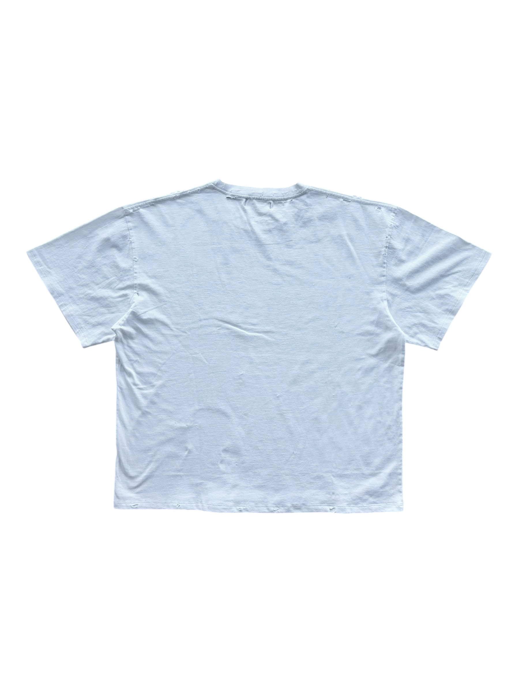 Varsity Bulldog Distressed Tee White
