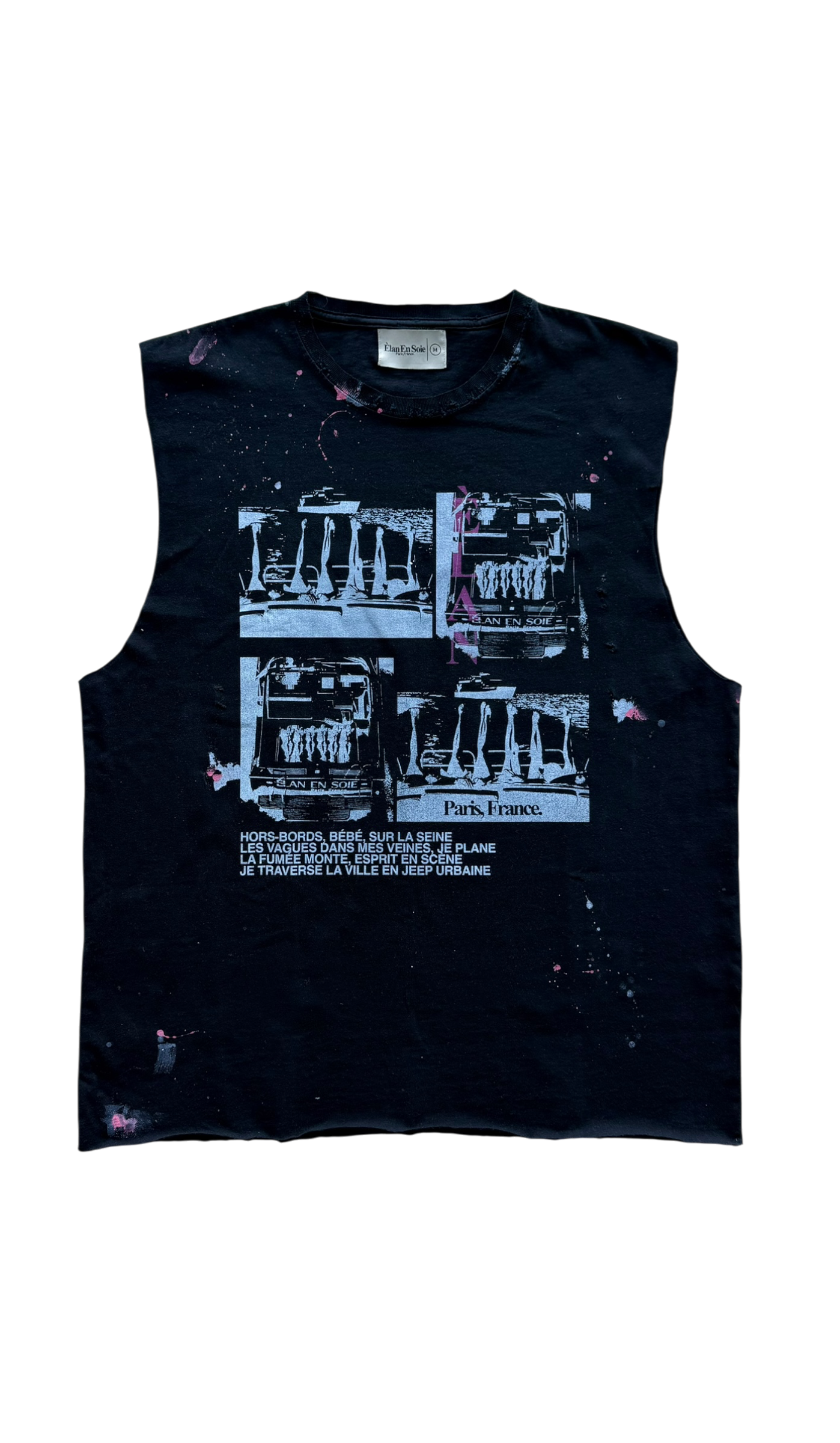 Boat Life Distressed Paint Splatter Cut Off Tee