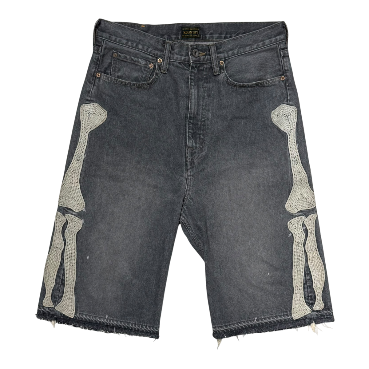 Bone Grey Denim Shorts
